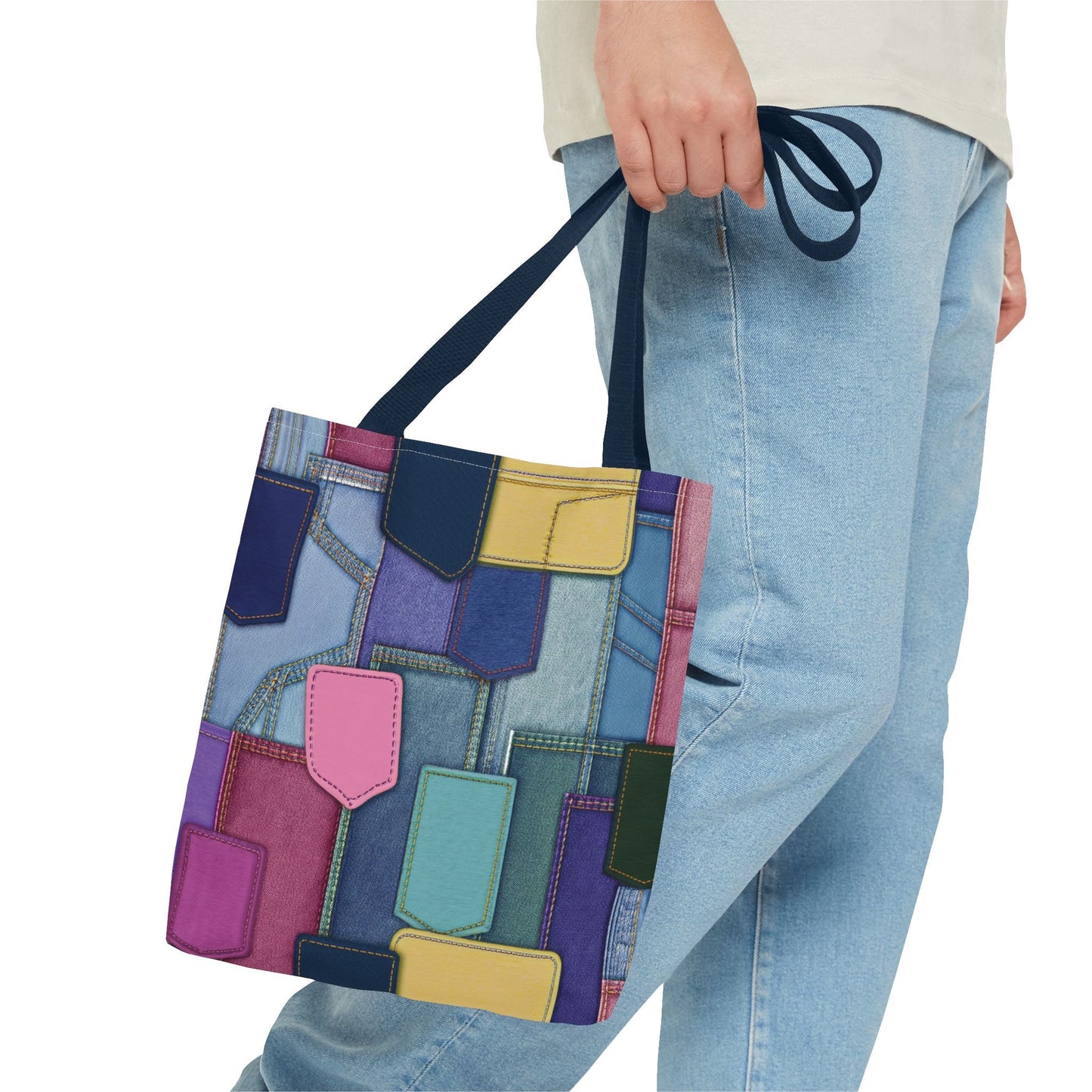 Denim Canvas Bag, Tote Bag Denim Printify