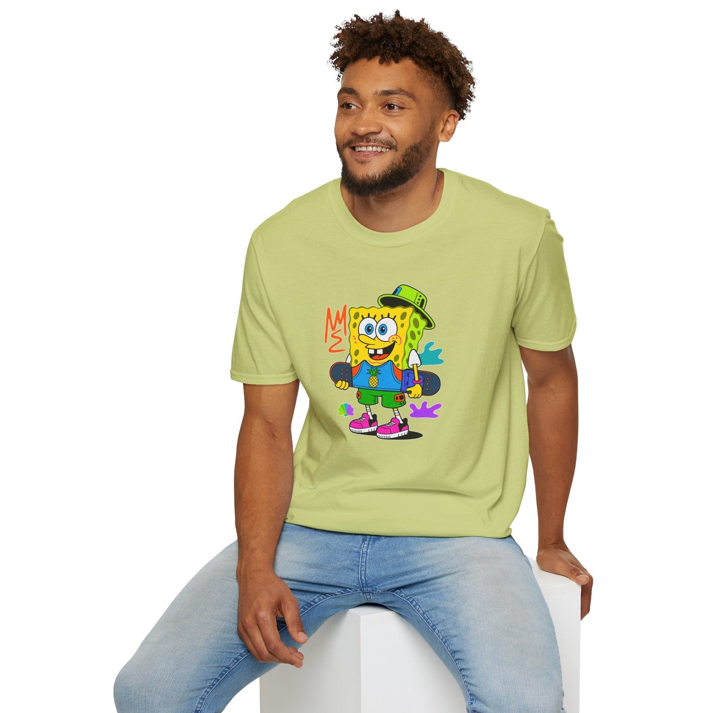 Unisex Cartoon T Shirt With Animals Animation Tee Softstyle Gildan 64000 Cotton Fabric