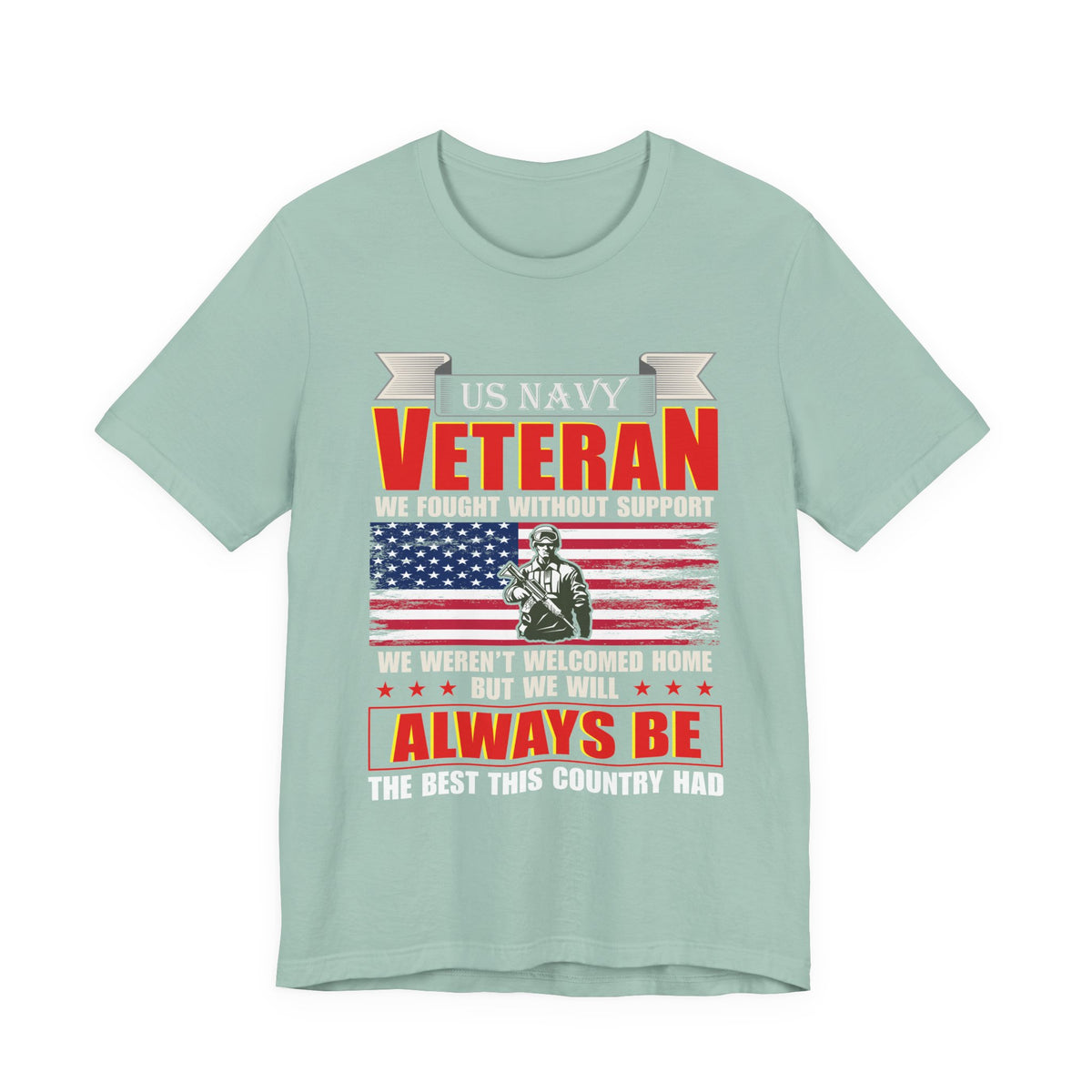 US Navy Veteran T-Shirt American Flag Soldier Graphic Patriotic Military Unisex Cotton v42