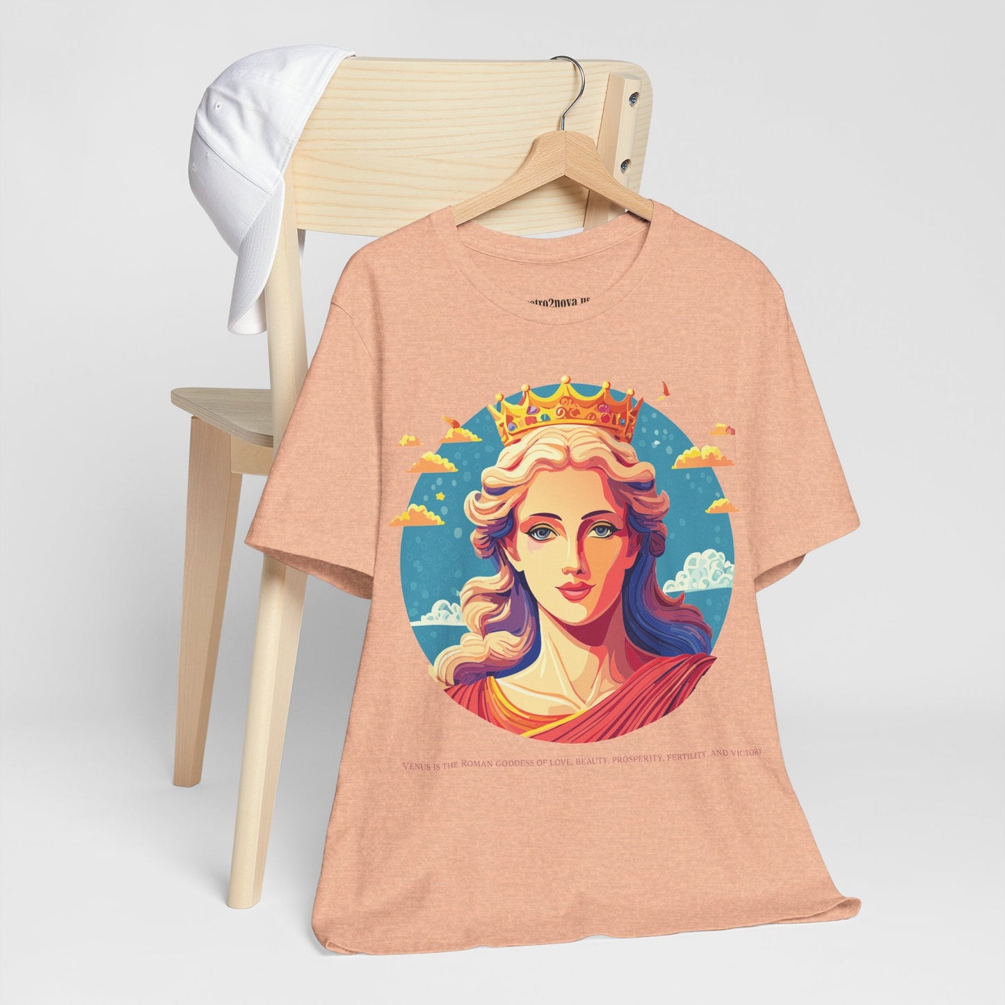 Goddess Venus Graphic Tee Unisex Cotton Short Sleeve Shirt With Original Retro2Nova Artwork
