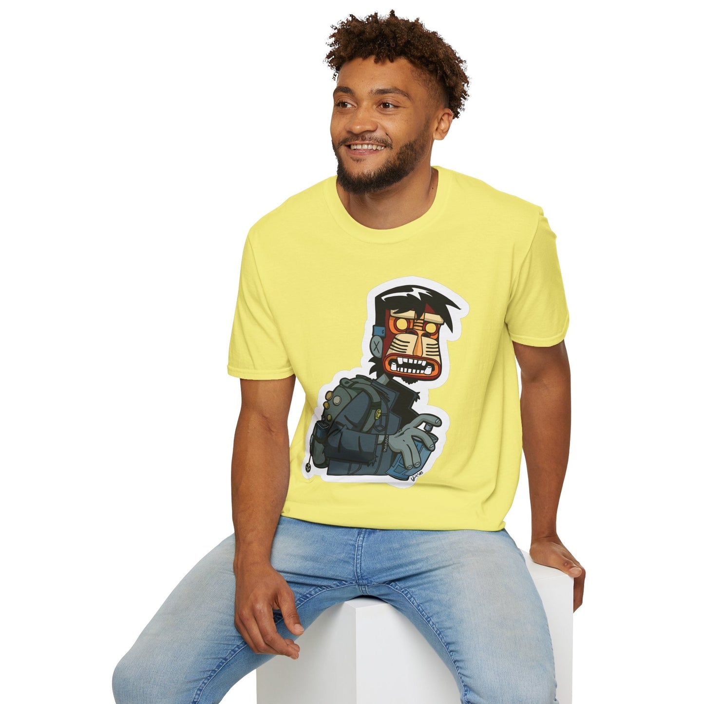 Cartoon T Shirt Animation T Shirt Funny Tee Shirt Unisex Short Sleeve Softstyle Cotton Tee 64000