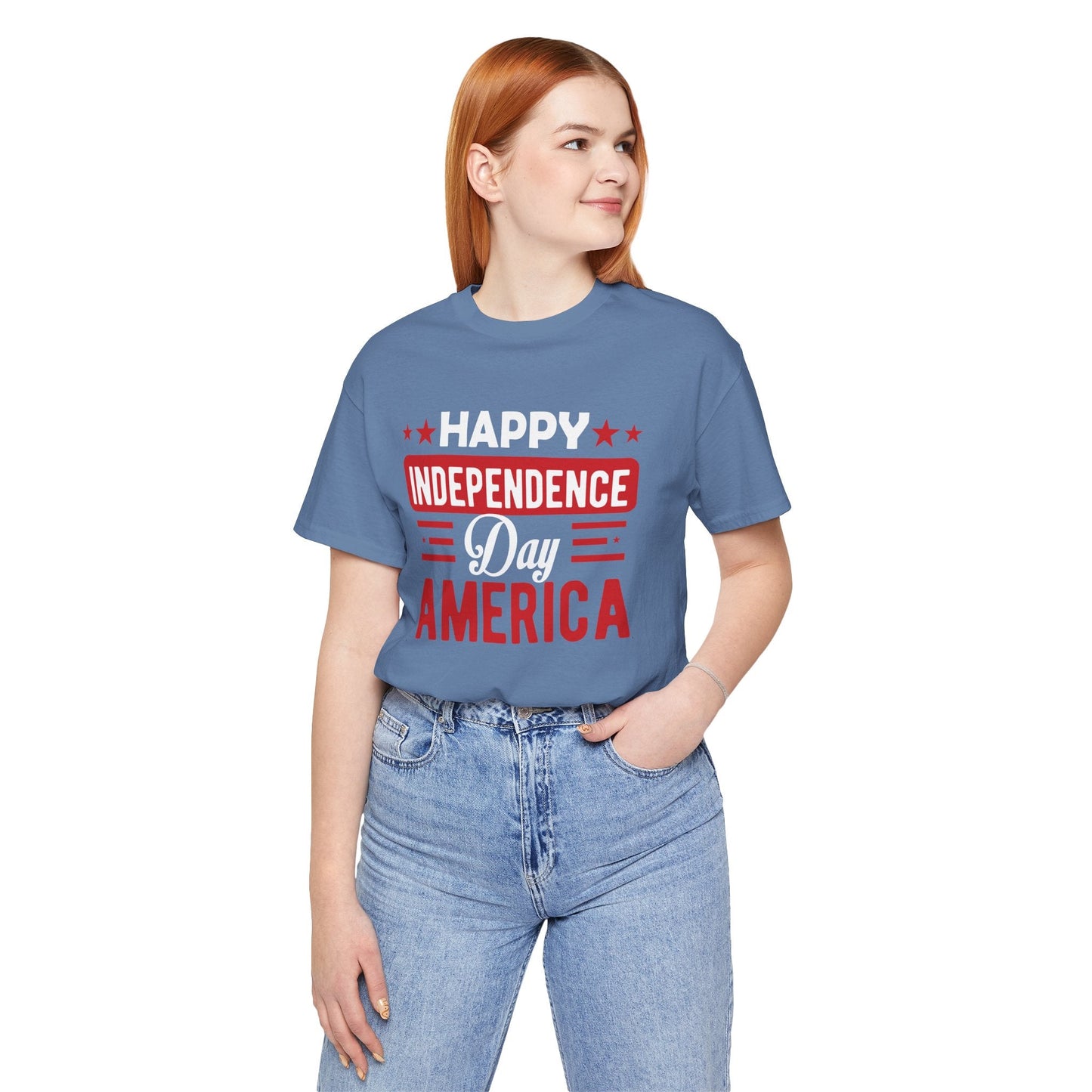 Happy Independence Day America Graphic Unisex Cotton T-Shirt 015