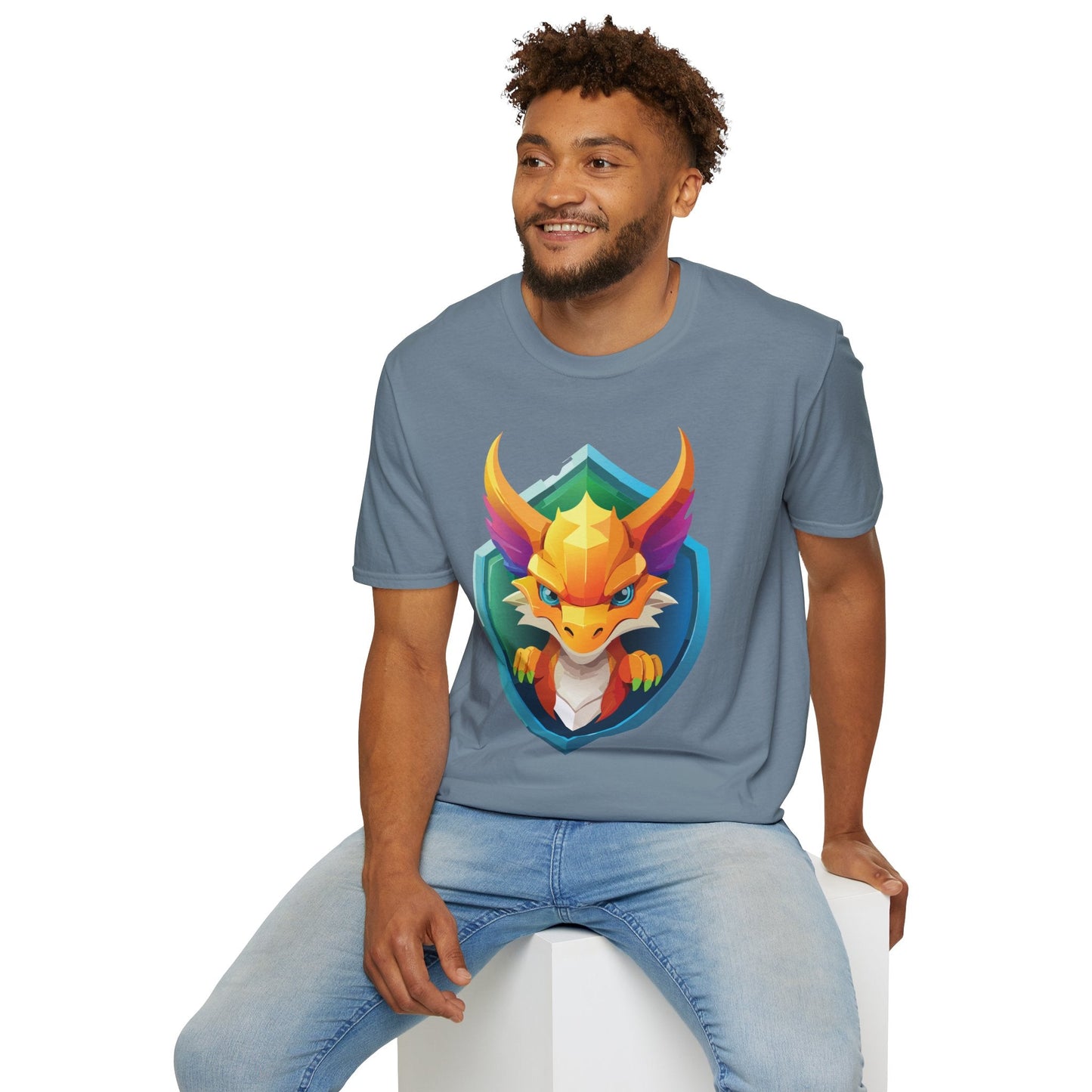 Dragon T Shirt Unisex Dragon Graphic Tee With Animal Design Soft Cotton Gildan Softstyle 64000