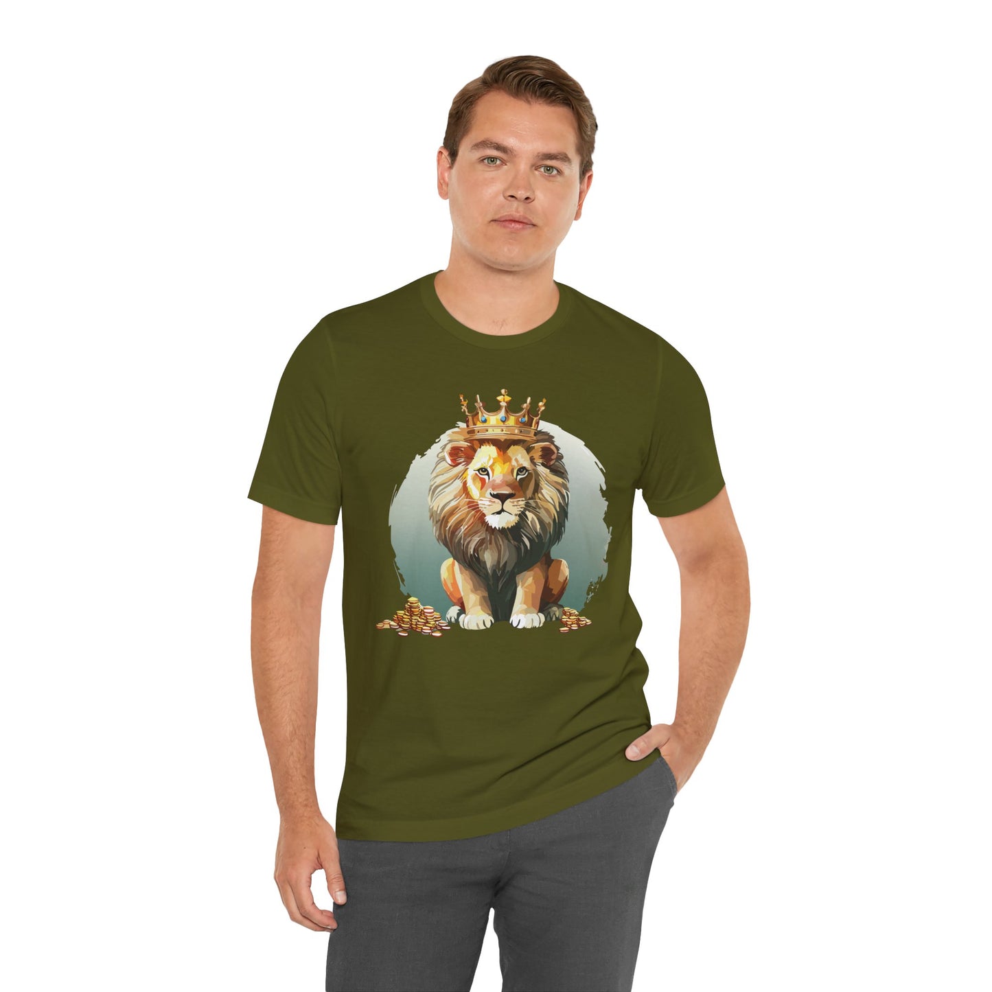 Regal Lion Short Sleeve Tee, Animal Shirt, Lion Tee, Unisex Top, Birthday Gift, Shirt with Animal design