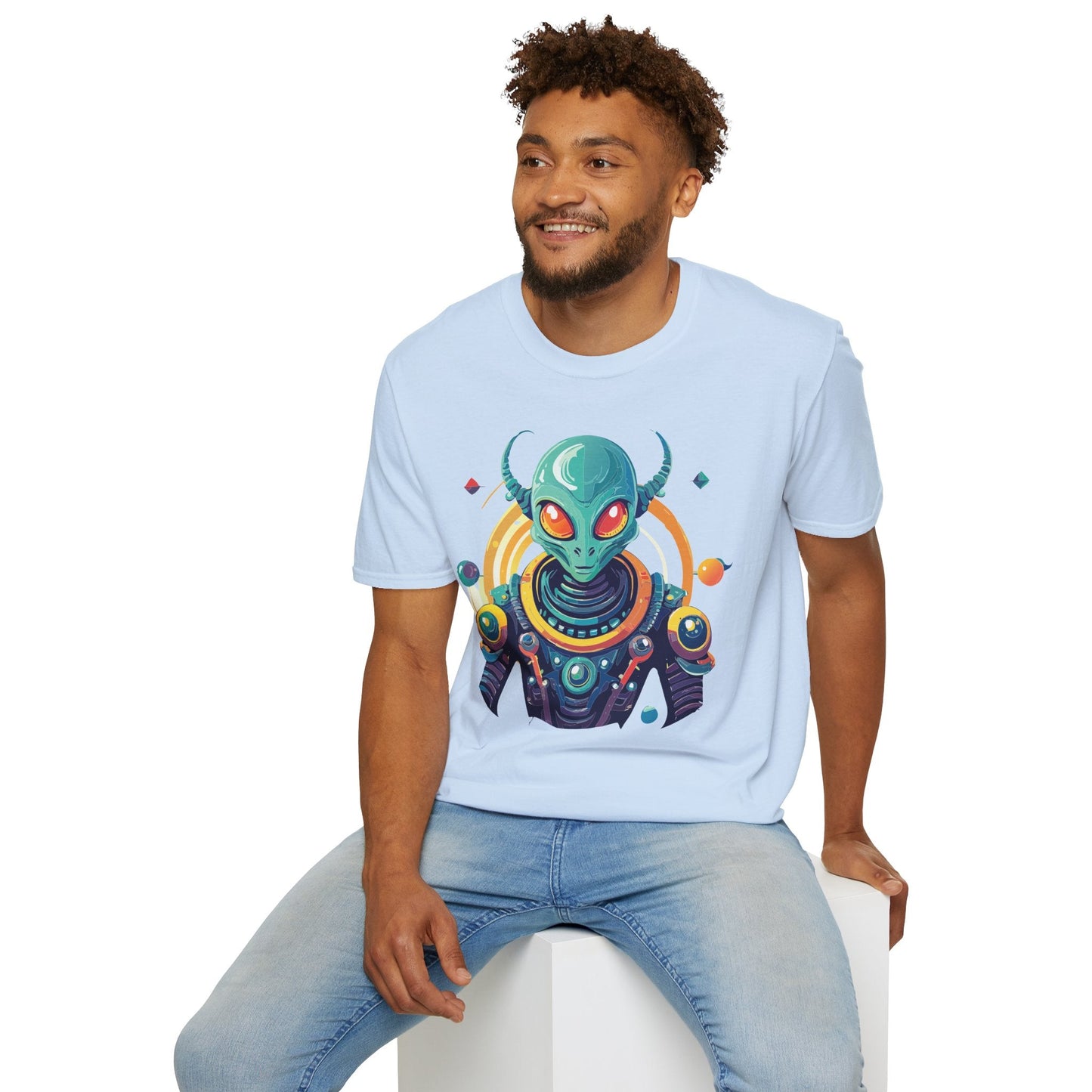 Alien Graphic Unisex Cotton Softstyle UFO Artwork Tee 2