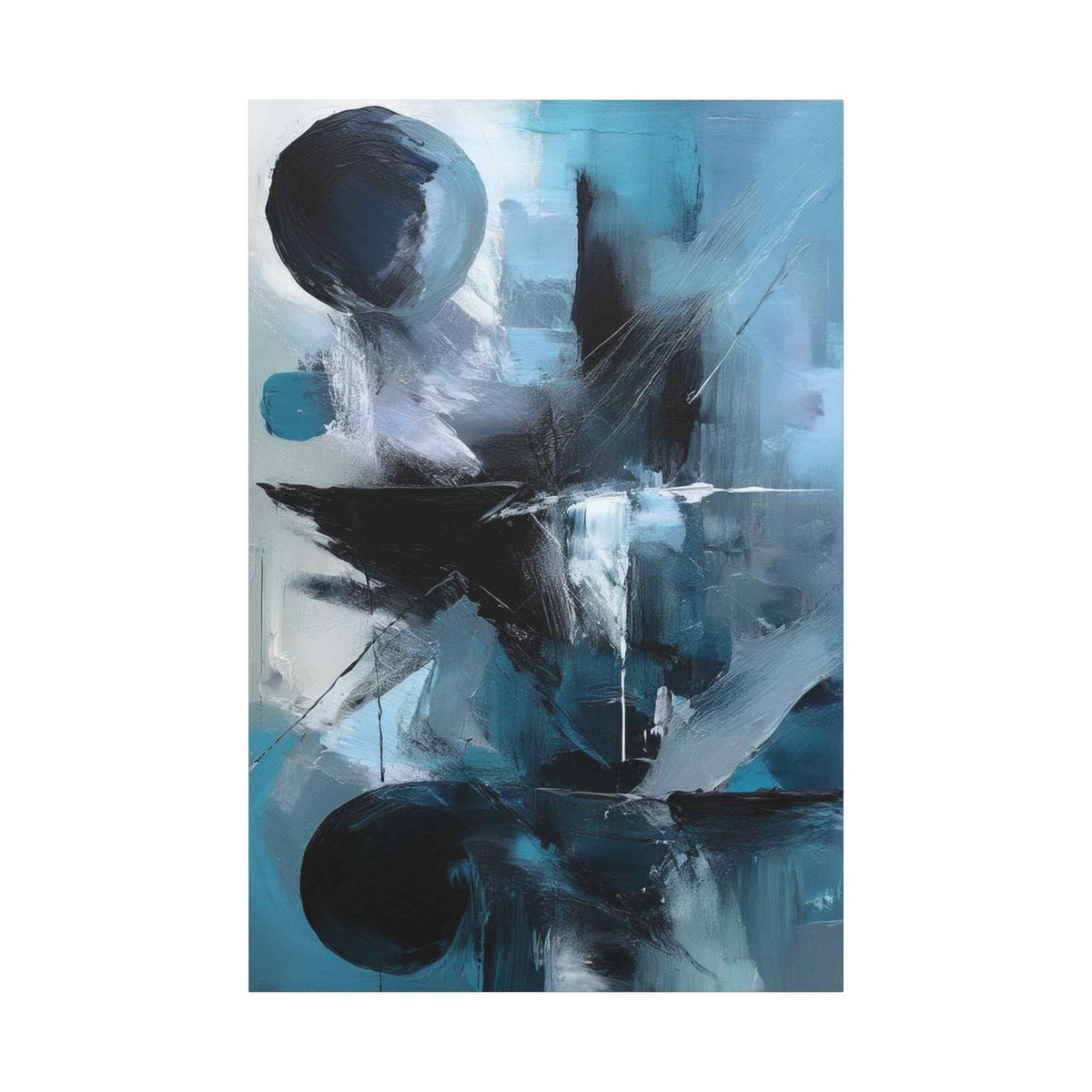 Blue Abstract Painting Print Canvas 20x24,20x30,24x30, 24x32,24x36,30x40, 32x48,36x48,40x60 Pine-Wood Inner Frame ABS-29