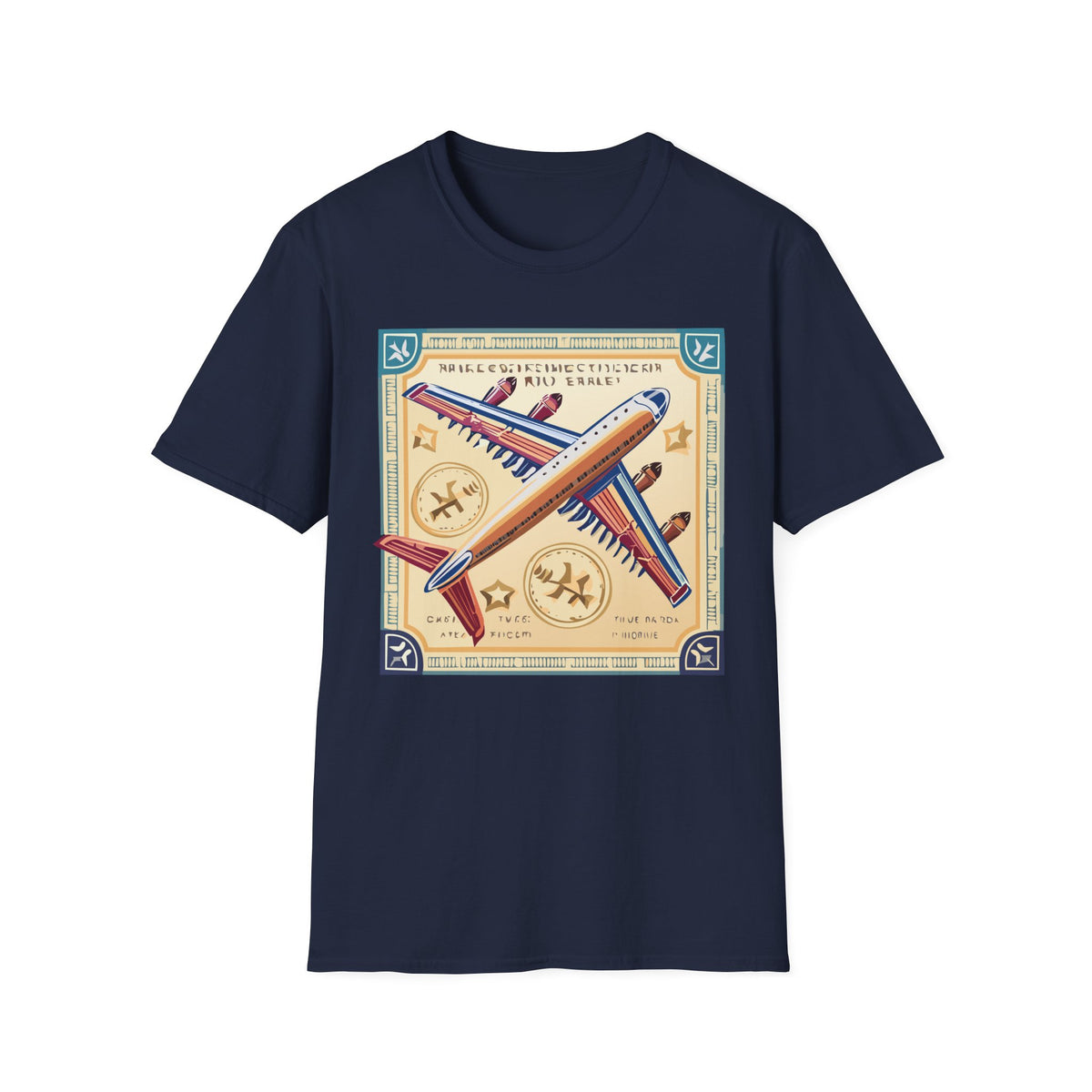 Aviator Vintage Plane T-Shirt — Retro Travel Aircraft Design Travel Post Graphic Design Unisex 100 Cotton Gildan T-Shirt