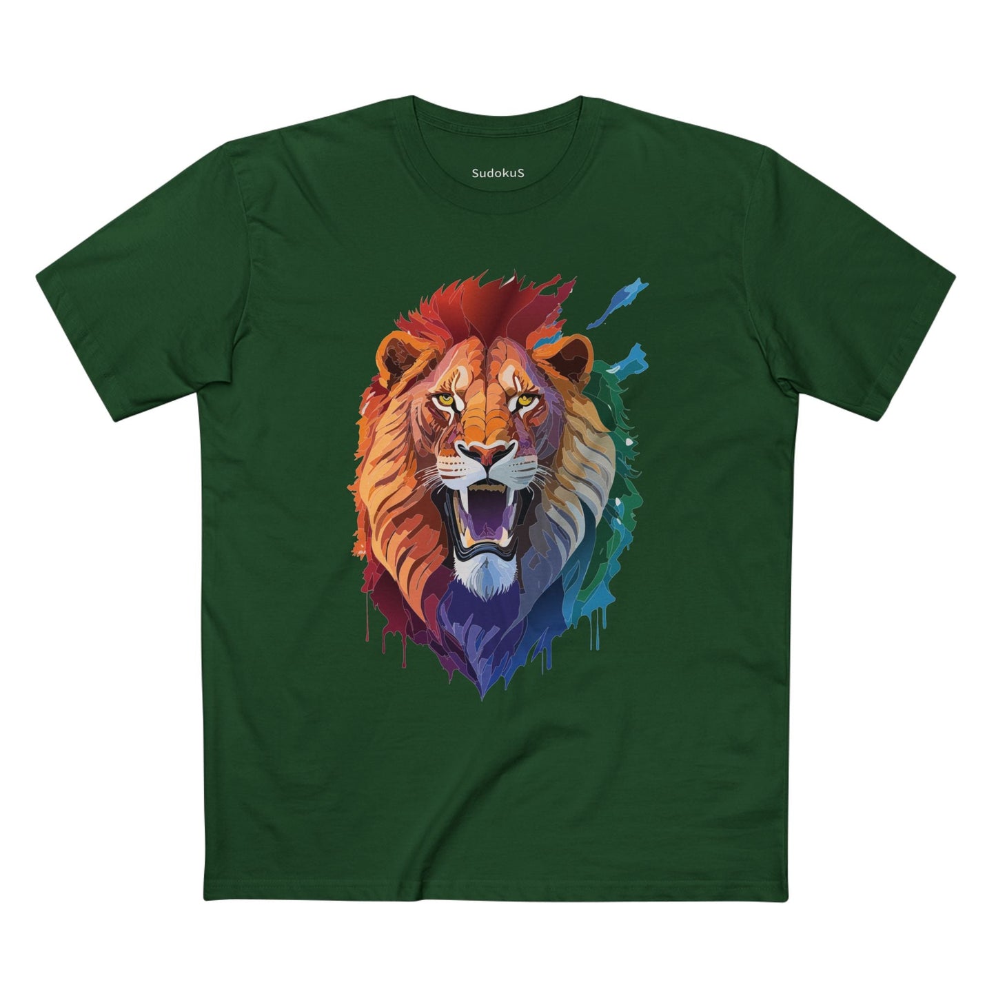 Lion Graphic Unisex 100 Cotton Staple Tee with Animal Design Artwork 29