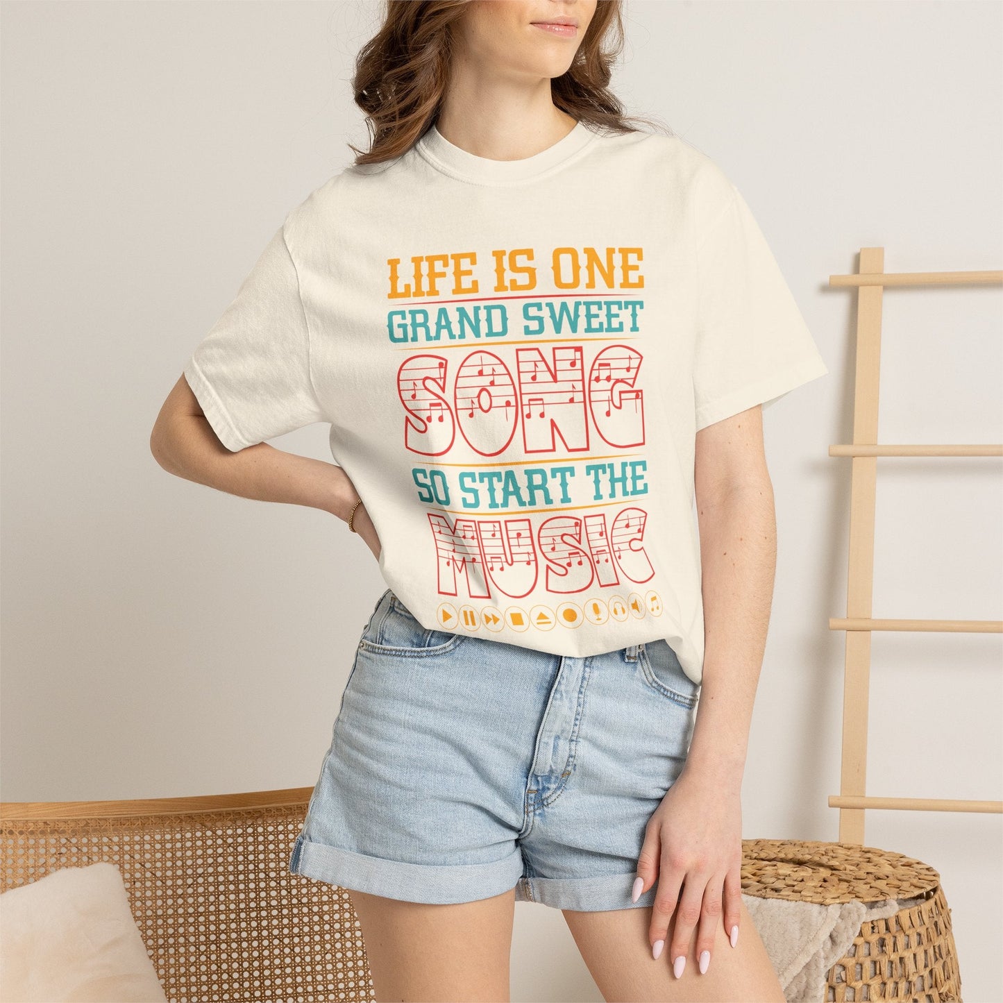 Music Graphic Design Unisex Cotton T-shirt 023