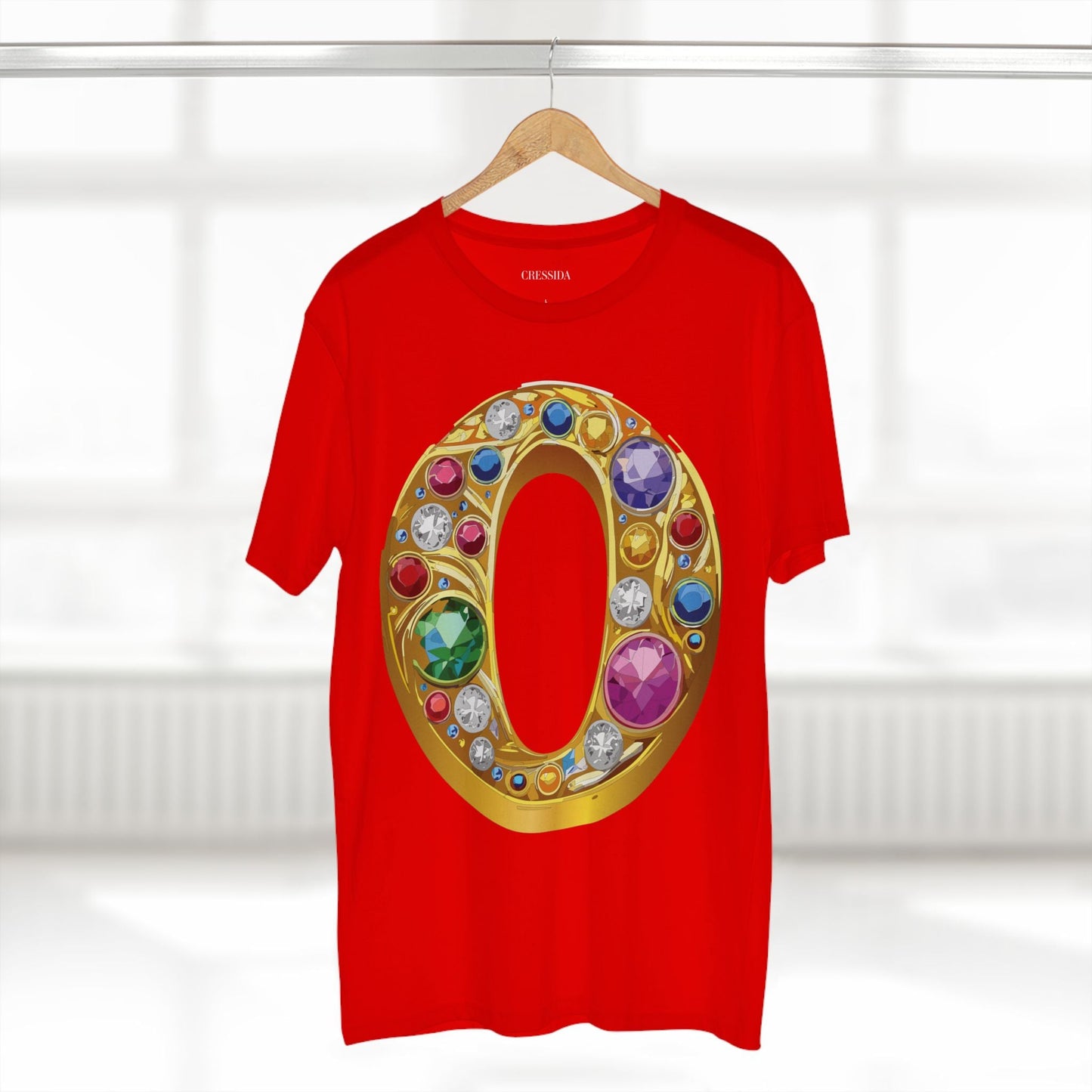 Letter O Graphic Design Tee Unisex 100 Cotton With Antique Gold Letters Artwork T-Shirt
