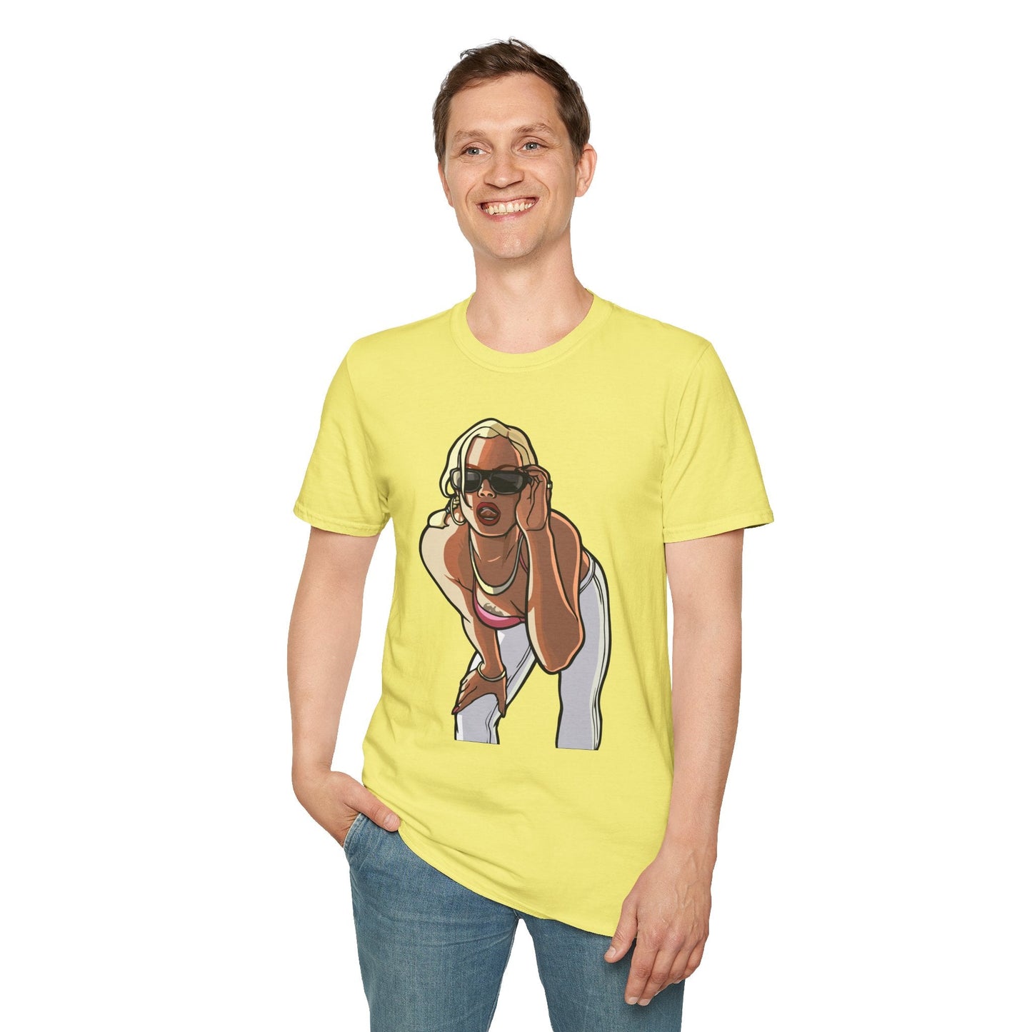 Cartoon Animation T Shirt Funny Tee Unisex Gildan Softstyle 64000 100 Percent Ring Spun Cotton