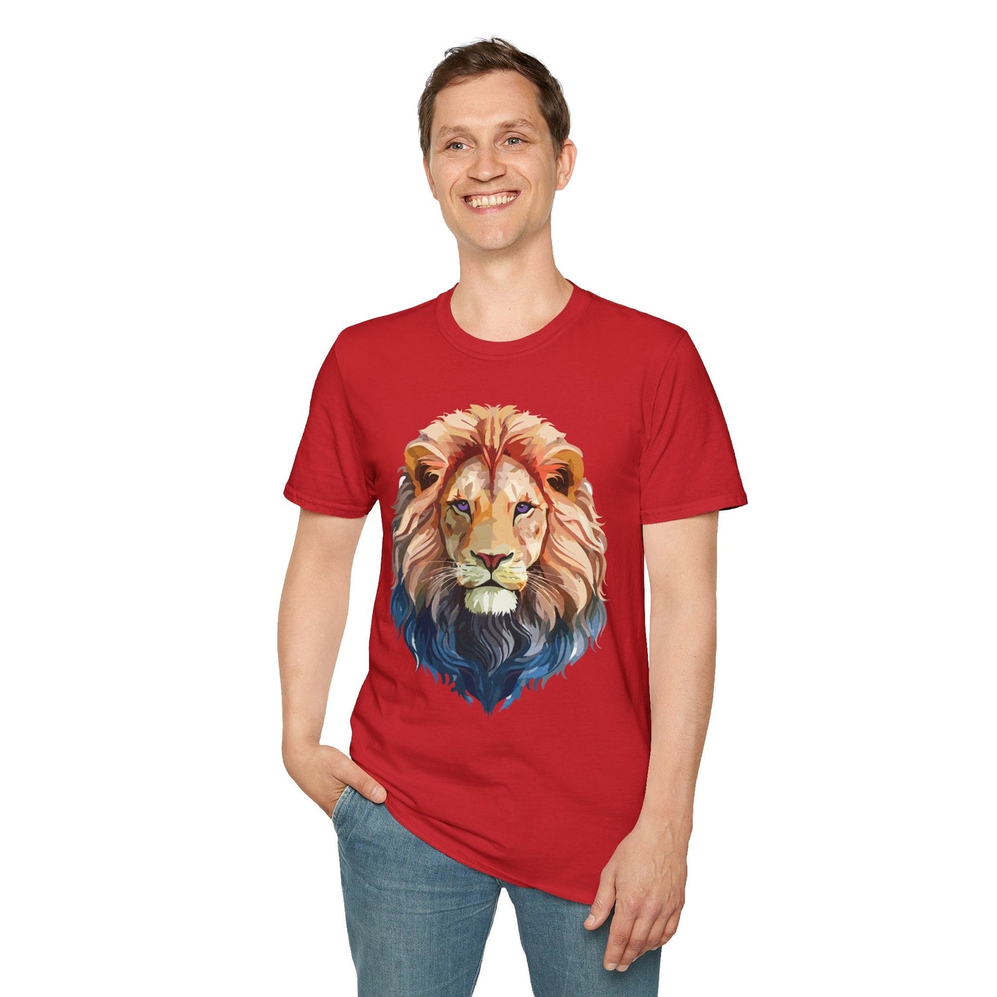 Lion Shirt Unisex Animal Tee Ring Spun Cotton Softstyle Tee Gildan