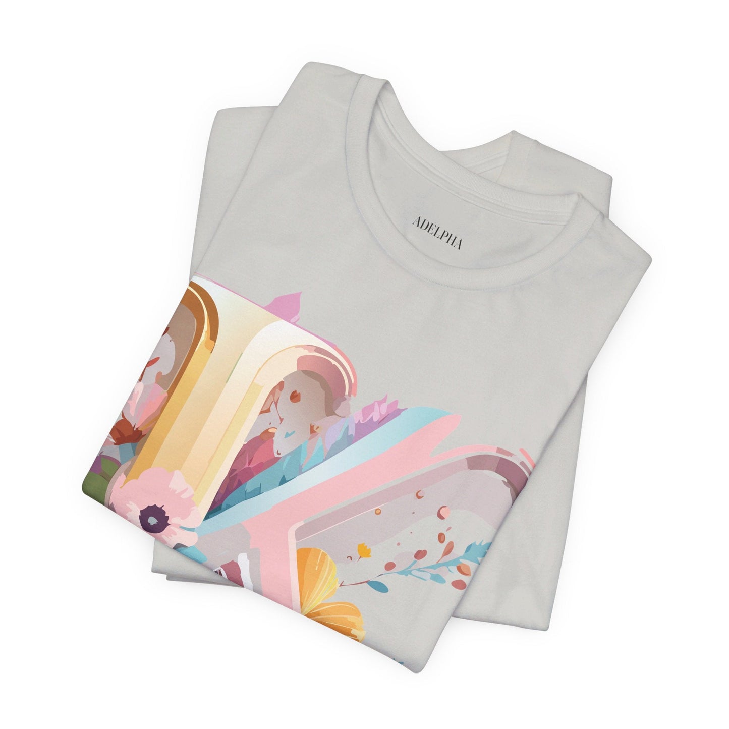 Letter K Graphic Tee Unisex Vintage Inspired Art Design Short Sleeve Shirt Adelpha