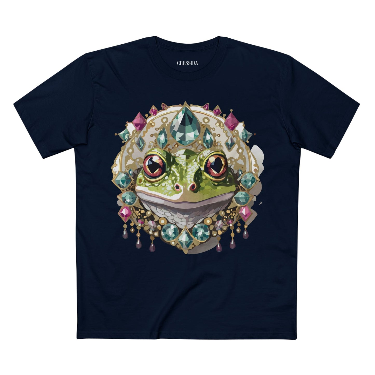 Frog Graphic Unisex 100 Cotton Tee With Unique Animal Golden Medallion Art Design 25