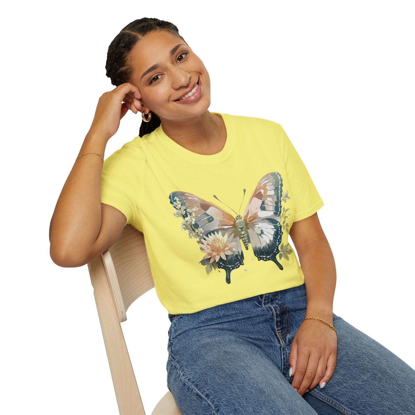 Unisex Butterfly Shirt Monarch Butterfly Tee Softstyle Gildan 64000 100 Cotton Breathable