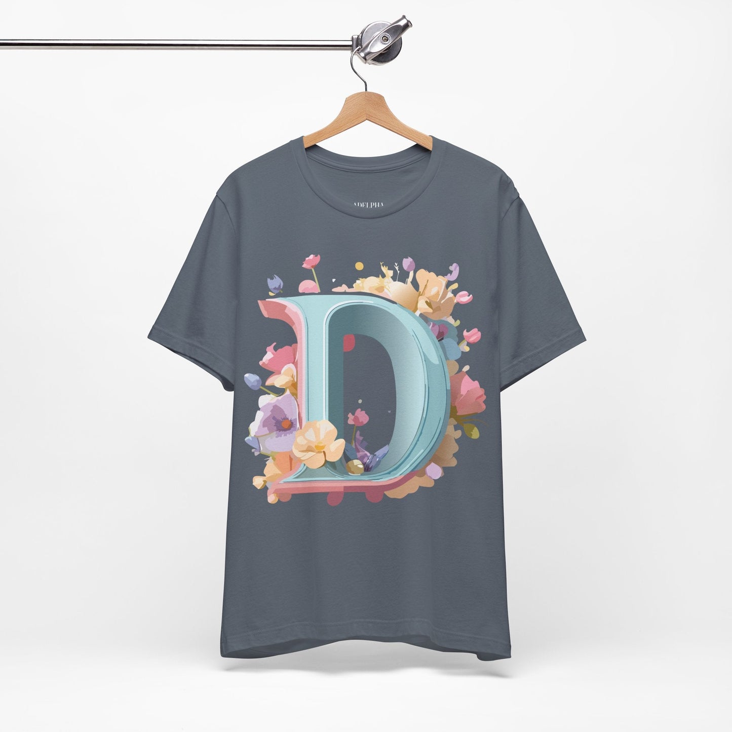 Letter D Graphic Tee Unisex Jersey Short Sleeve By Adelpha Vintage Inspired Artwork