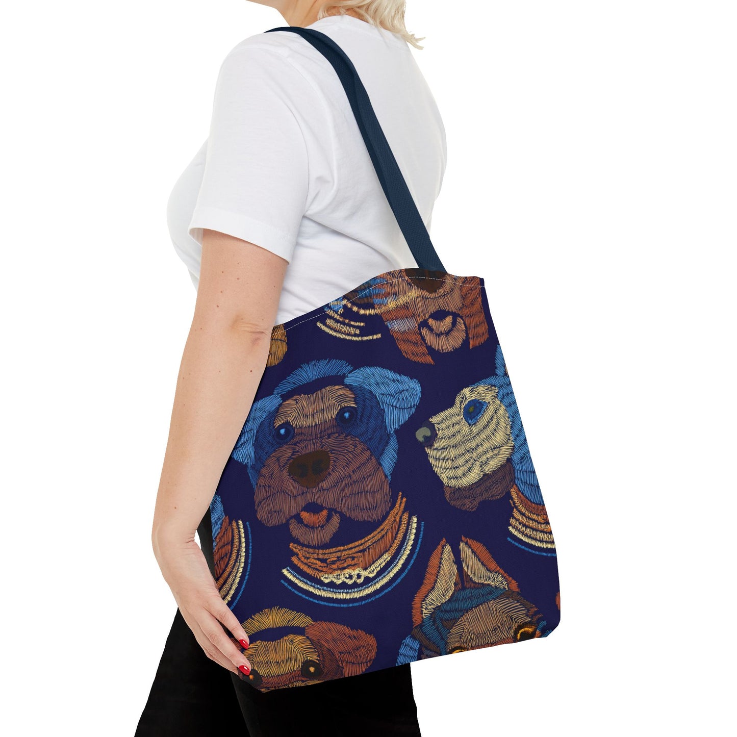 Denim Fabric Imitation Print Unisex Canvas Bag Poly Spun 3 Sizes Tote Bag 191-14