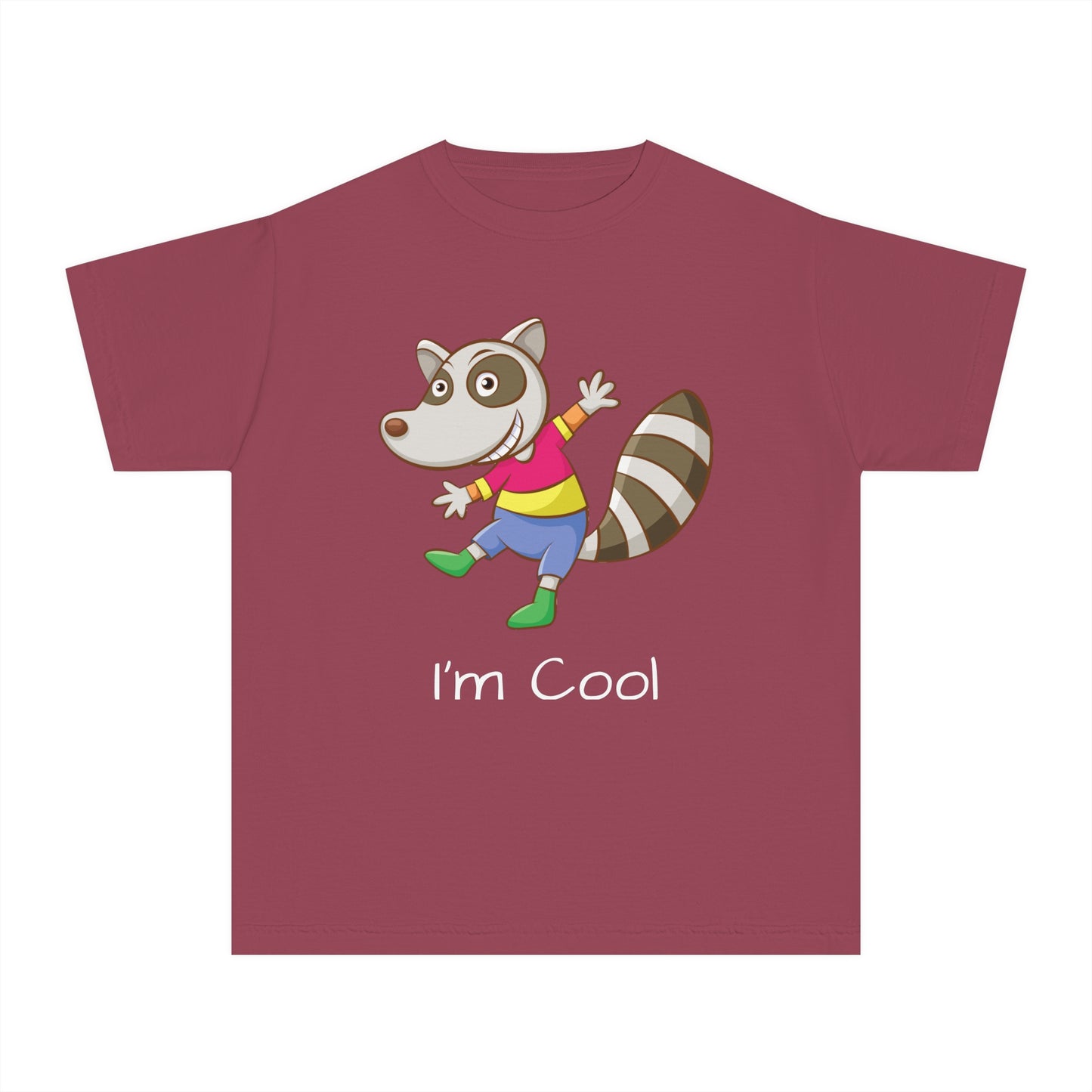 Youth Tee Shirt with Cool Raccoon