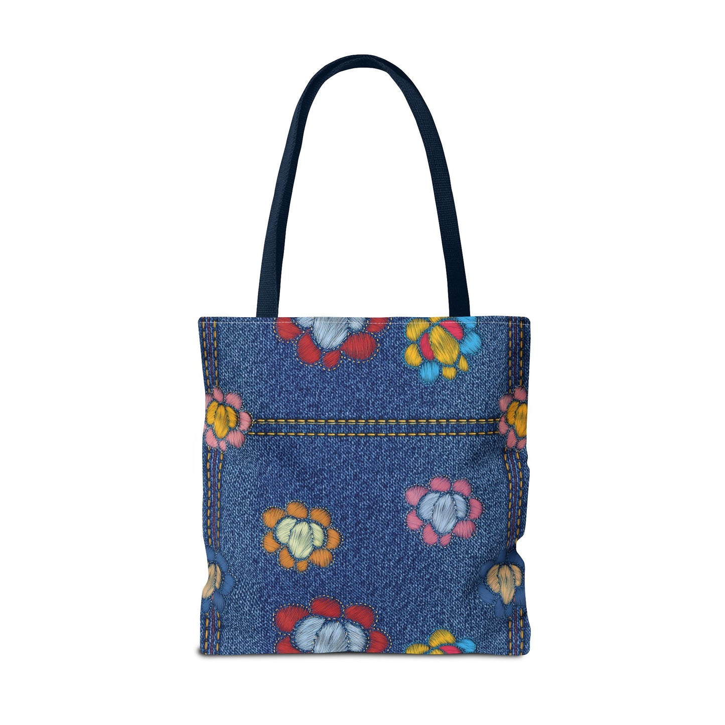 Denim Fabric Imitation Print Unisex Canvas Bag Poly Spun 3 Sizes Tote Bag 173