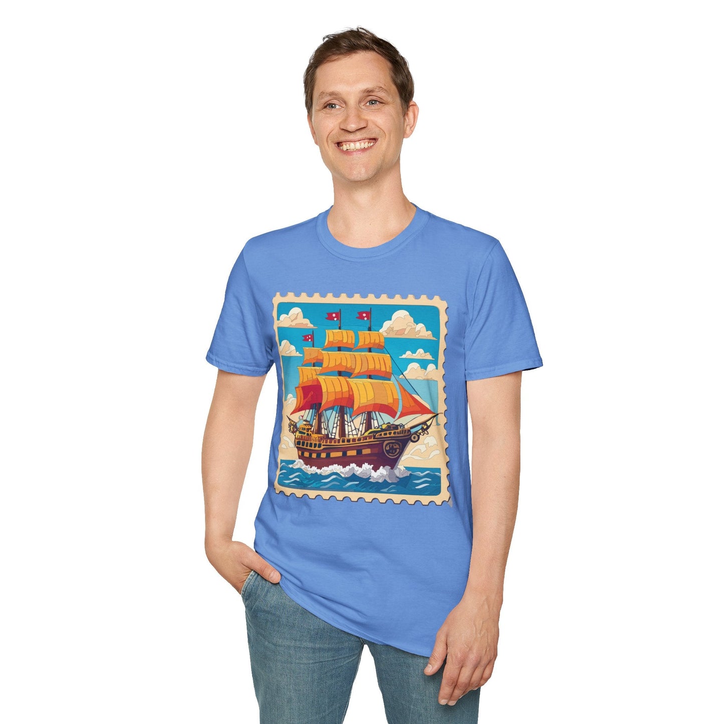 Unisex Softstyle Frigate Ship T Shirt 100 Percent Ring Spun Cotton Gildan 64000 Tee