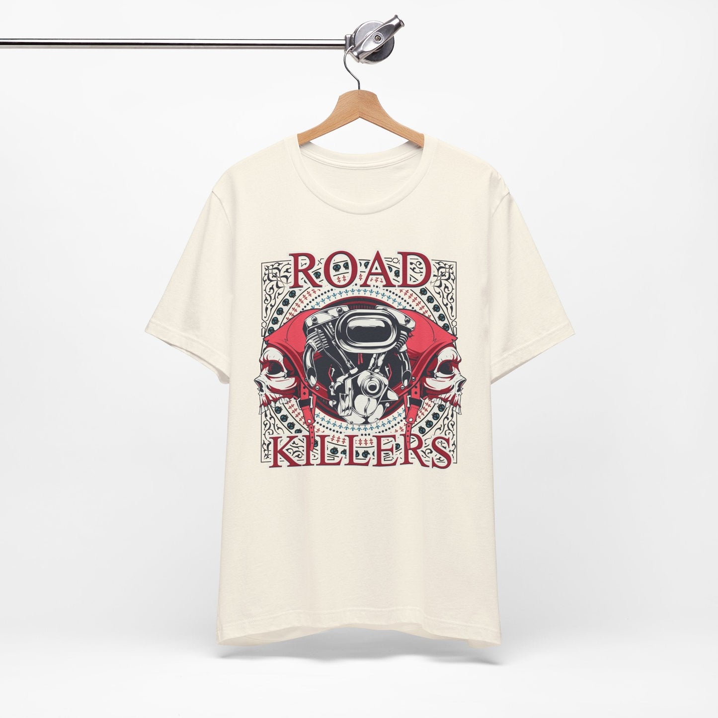 Dark Road Motorcycle Helmet Skull Tee Biker graphic t-shirt G-1