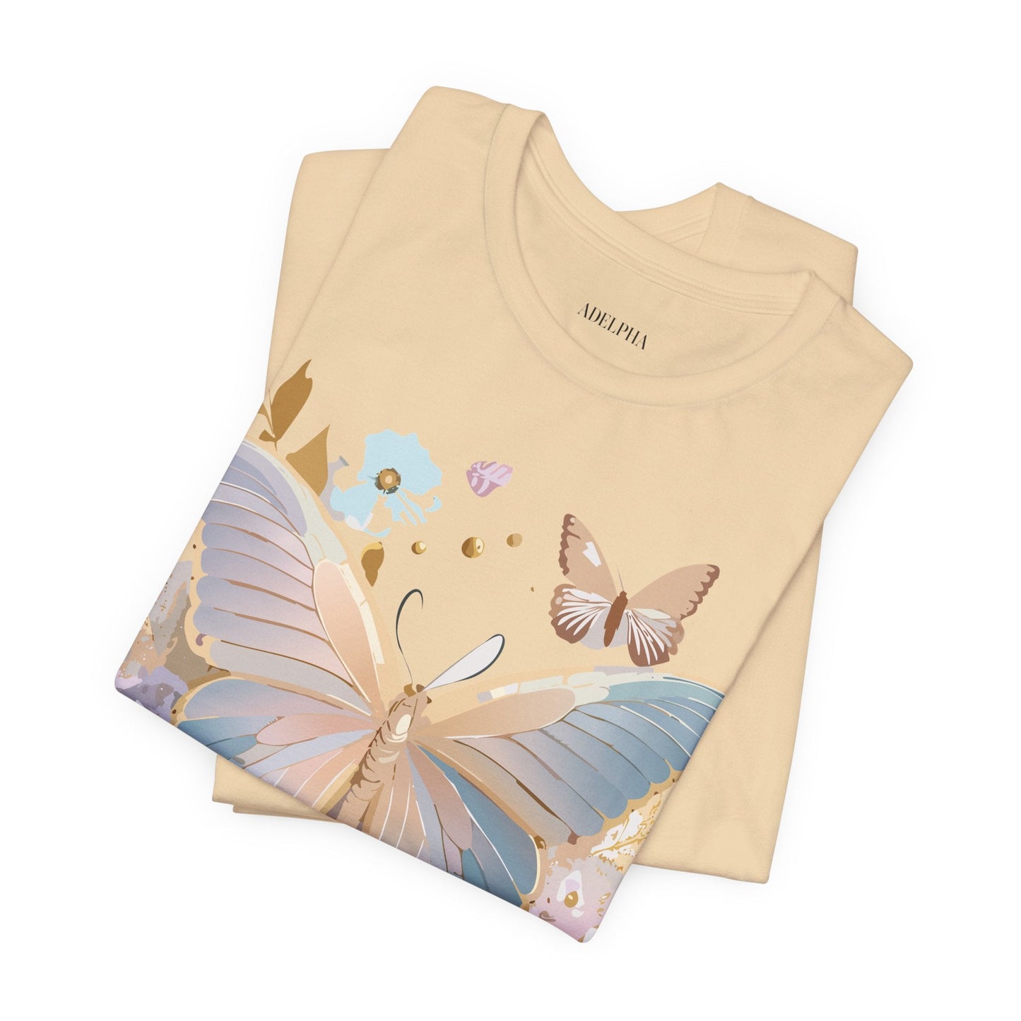 Butterfly Graphic Unisex 100 Cotton Lightweight Vintage Floral Design Jersey Tee 11