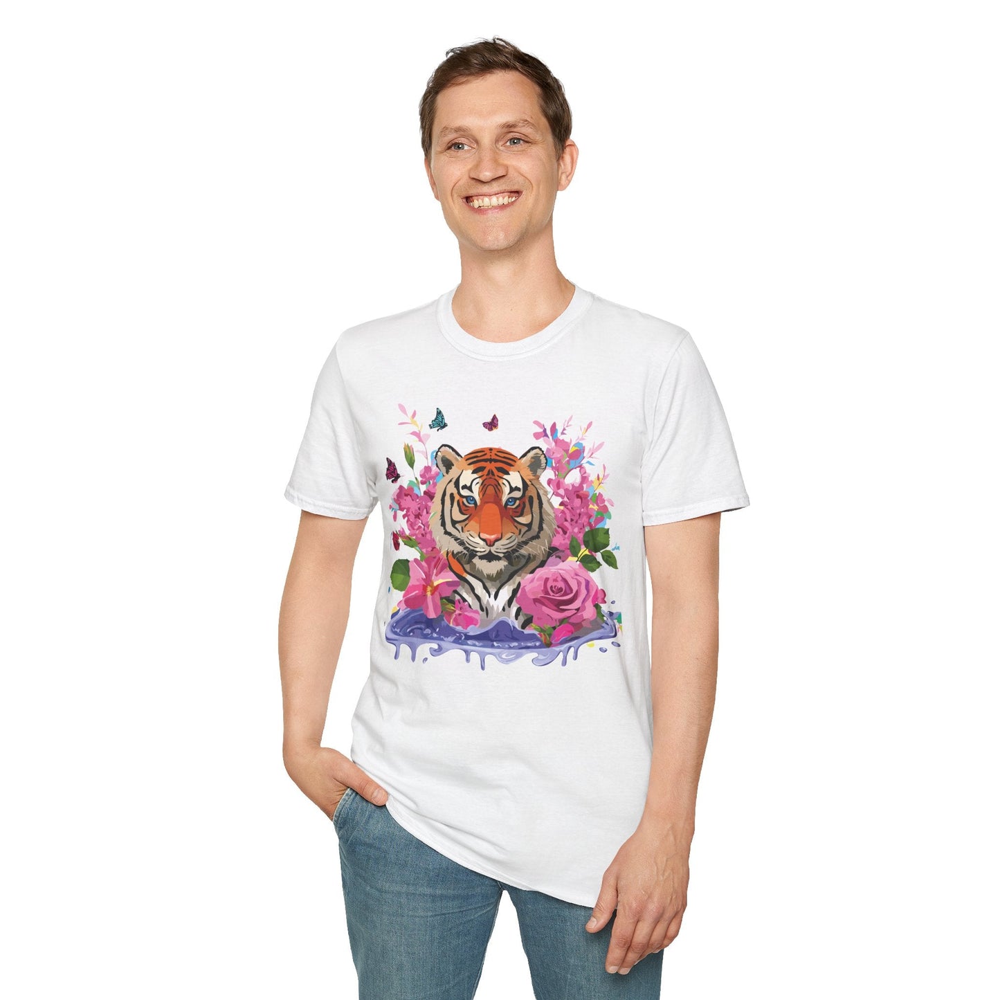 Tiger Shirt Unisex Gildan Softstyle Cotton Tee 100 Percent Ring Spun Comfort