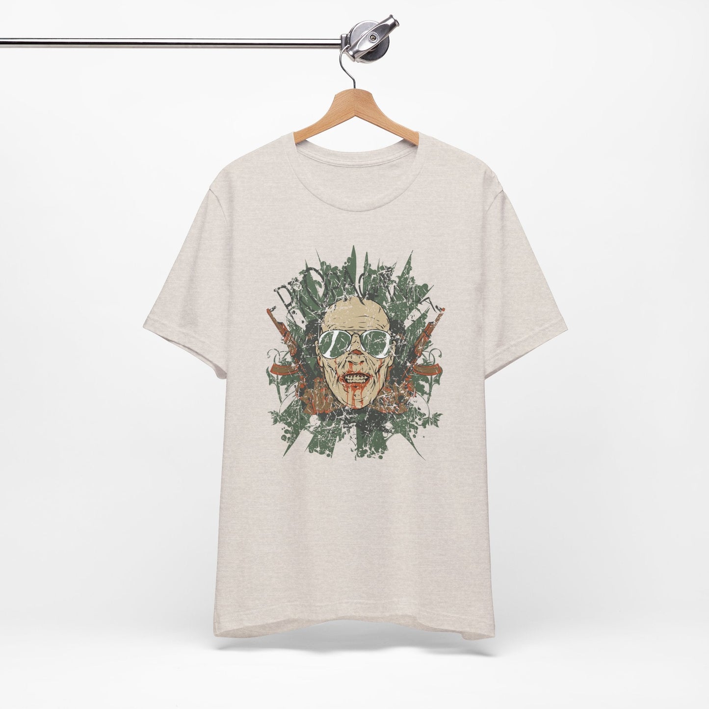 Retro Skull Floral Graphic Design Unisex Cotton T-Shirt G-2
