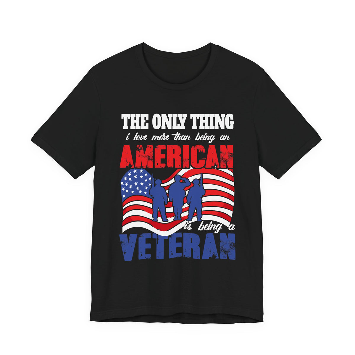 American Veteran silhouette flag T-Shirt Patriotic Veteran Unisex Cotton Tee v8