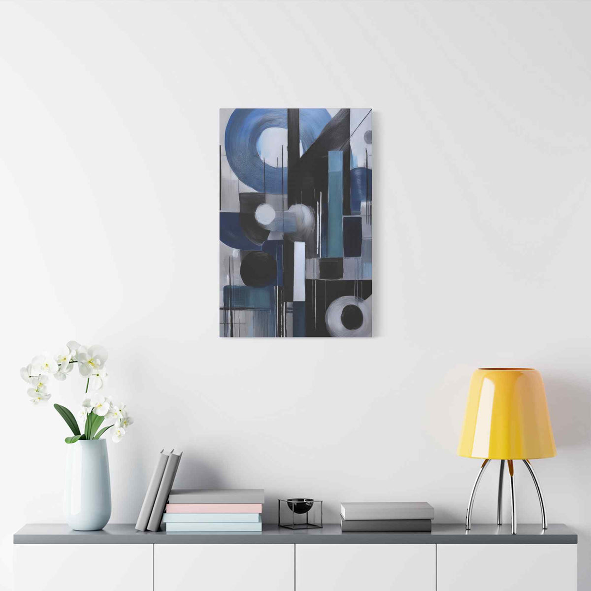 Blue Abstract Painting Print Canvas 20x24,20x30,24x30, 24x32,24x36,30x40, 32x48,36x48,40x60 Pine-Wood Inner Frame ABS-28