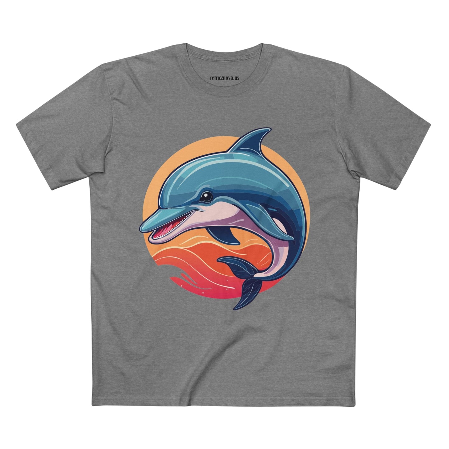 Unisex Dolphin Shirt With Original Art Design Retro2Nova Premium Cotton Tee For Everyday Comfort And Style