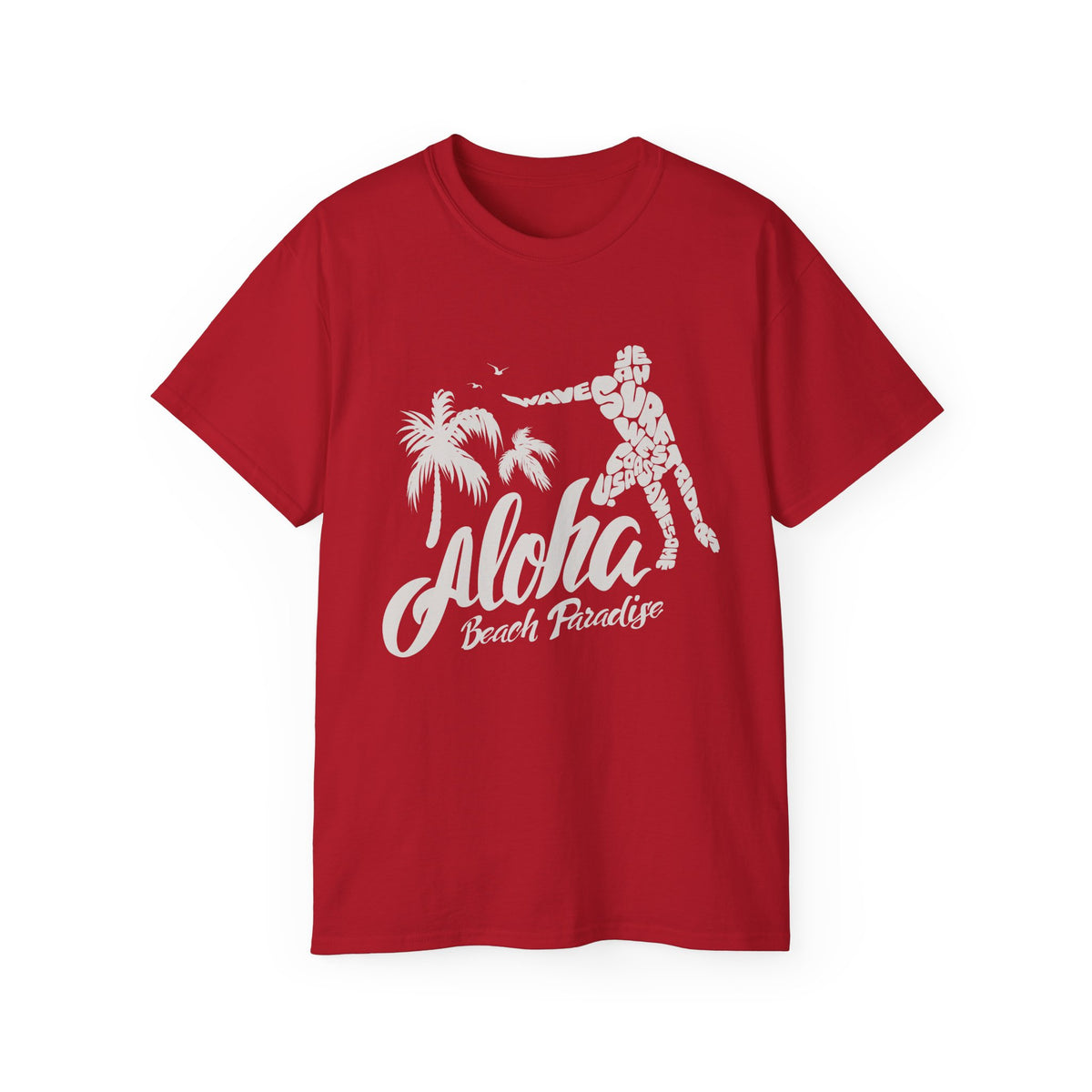 Aloha Beach Paradise T-Shirt | Hawaiian Hula Palm Tree Design