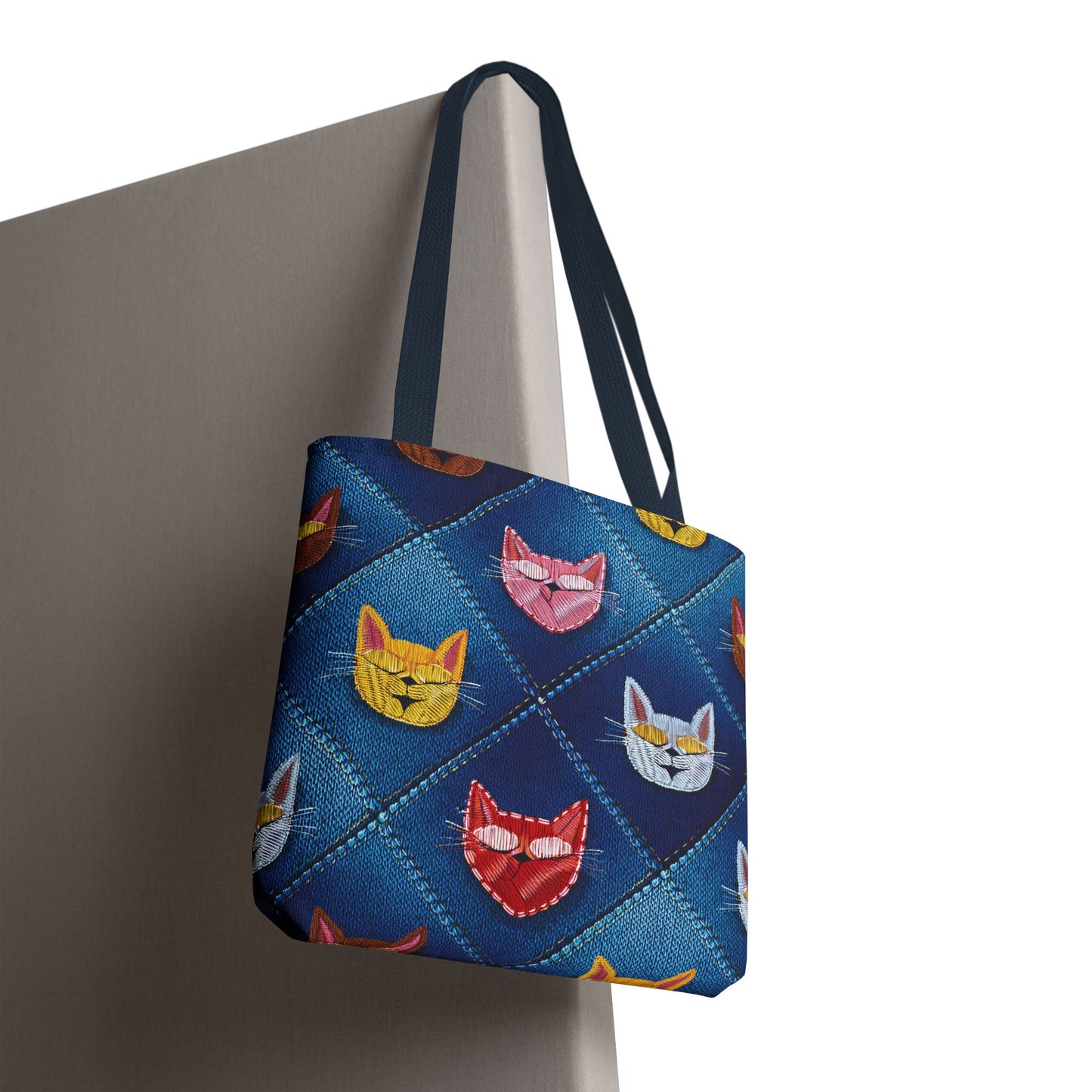 Love Day Graphic Design Denim Fabric Imitation Print Unisex Canvas Bag POLY 3 Sizes Tote Bag 201-21