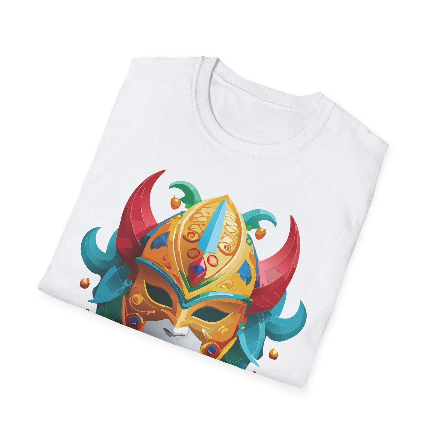 Unisex Mask Tee Shirt Softstyle Gildan 64000 Cotton Tee Masquerade Design Artwork