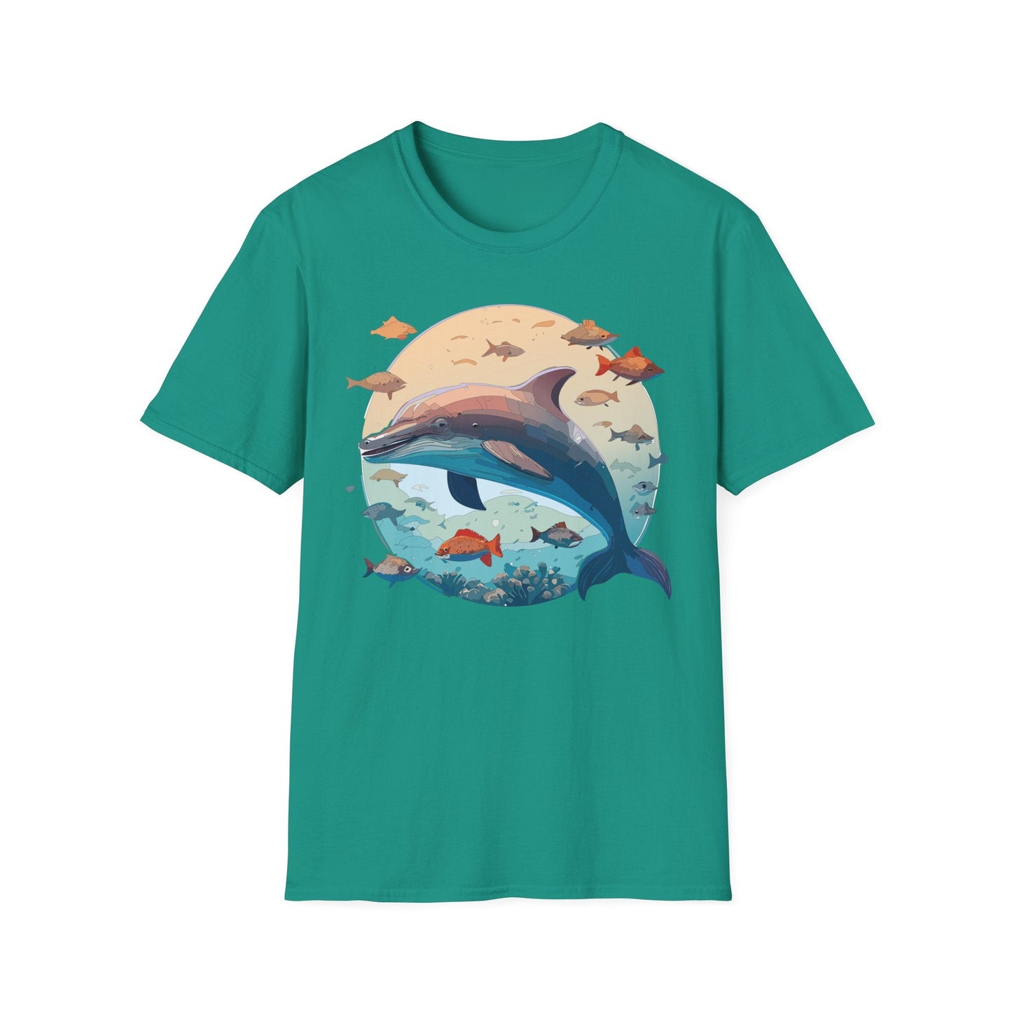 Dolphin Shirt Unisex Softstyle T Shirt 64000 100 Percent Ring Spun Cotton Tee For Everyday Comfort