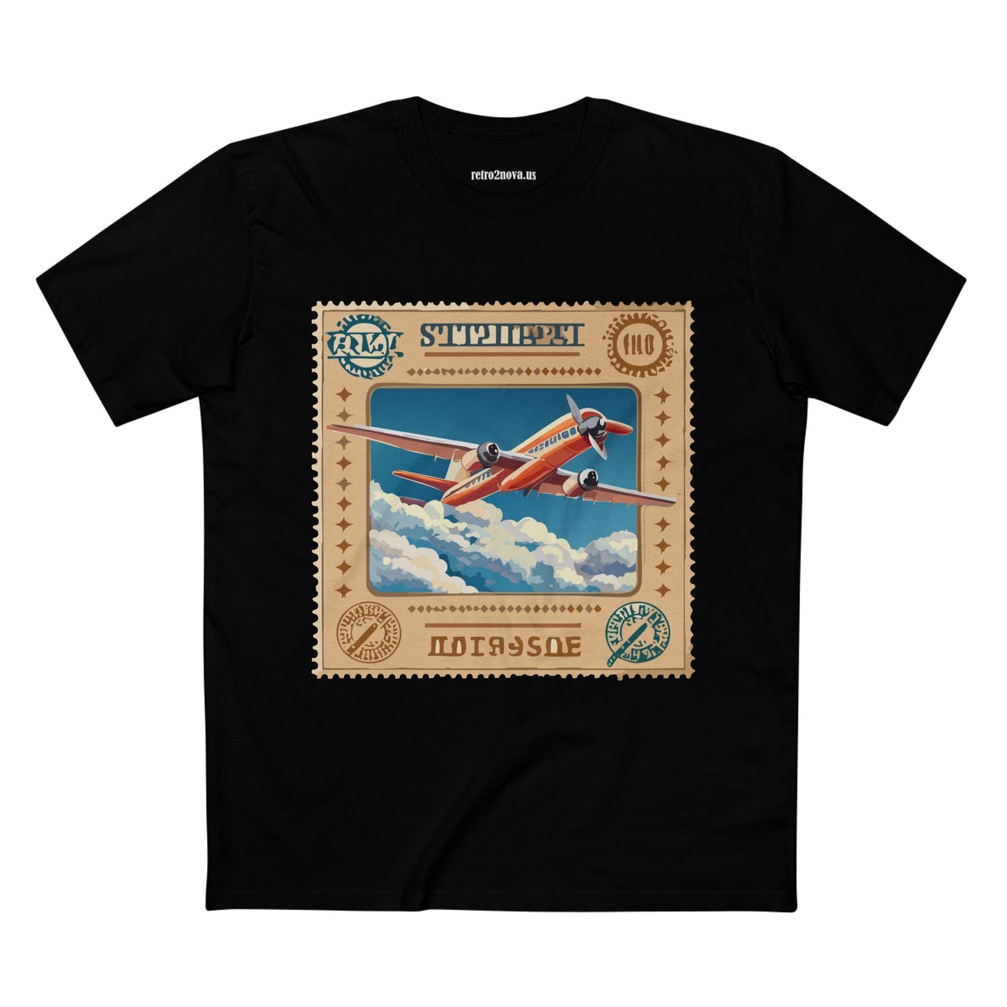 Stamp Shirt Postage Stamp Unisex Premium Cotton Tee With Original Art Design Retro2Nova PS41