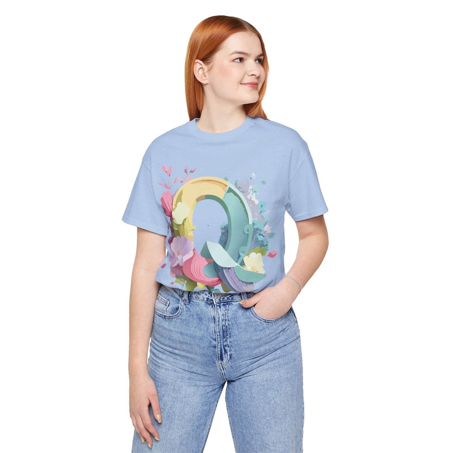 Letter Q Shirt Unisex Graphic Tee Featuring Vintage Inspired Artwork By Adelpha Collection