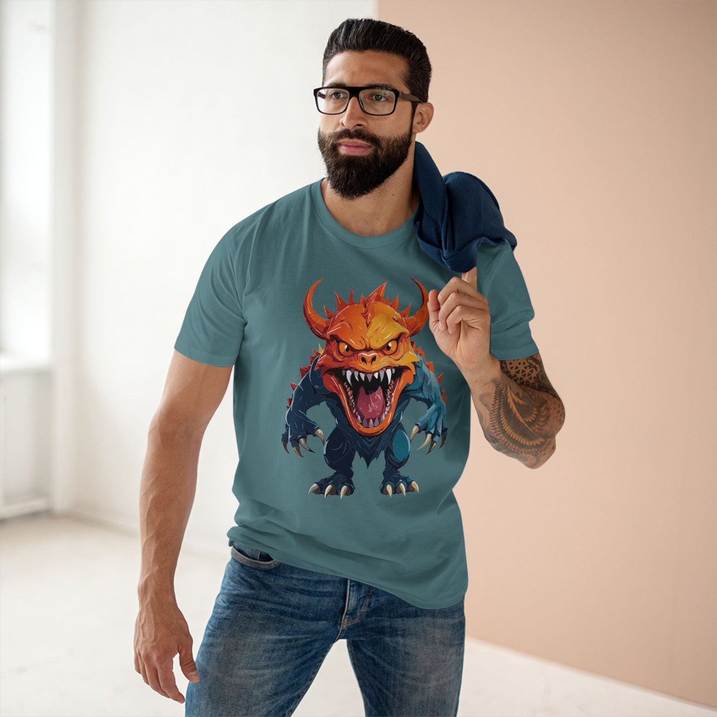 Cartoon Monsters Graphic Unisex 100 Cotton Staple Tee 27