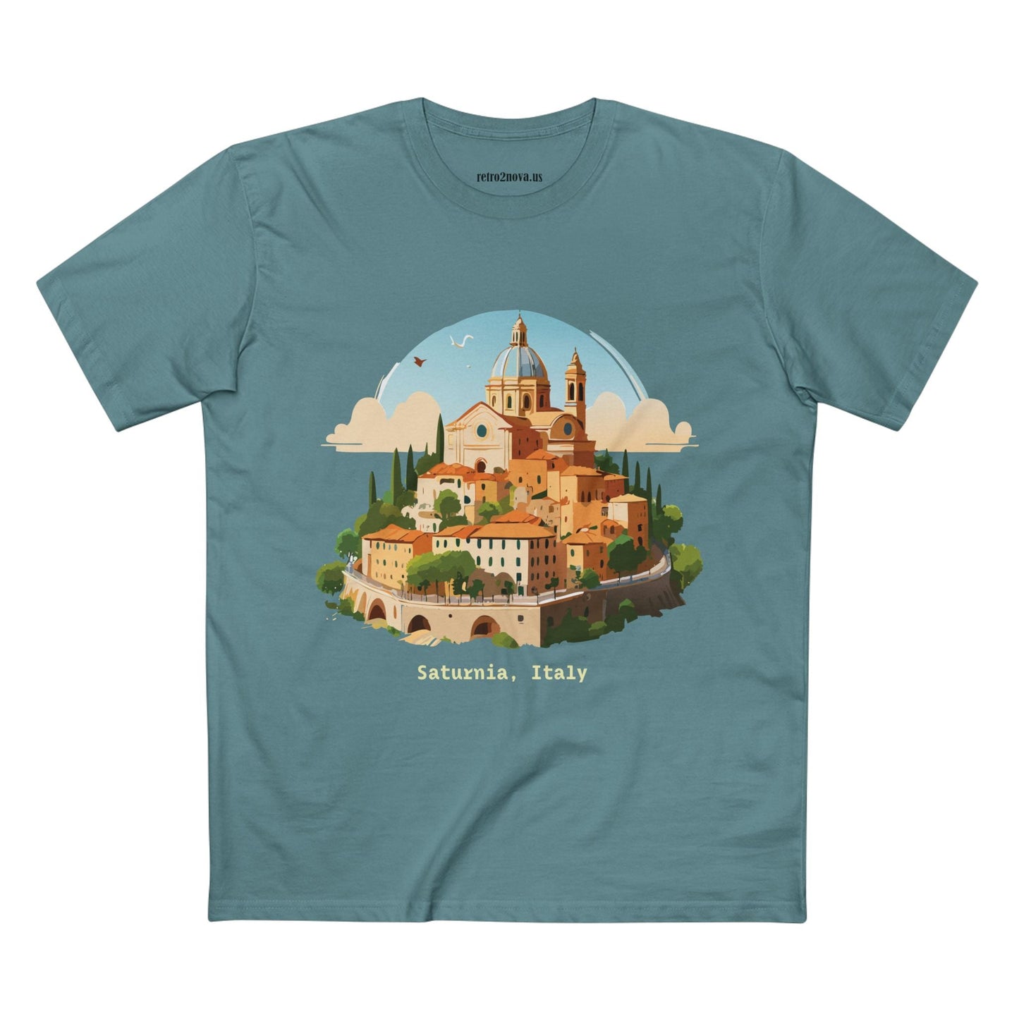 Italy Travel Shirt Unisex Premium Cotton Art Tee By Retro2Nova TT64 For Everyday Comfort