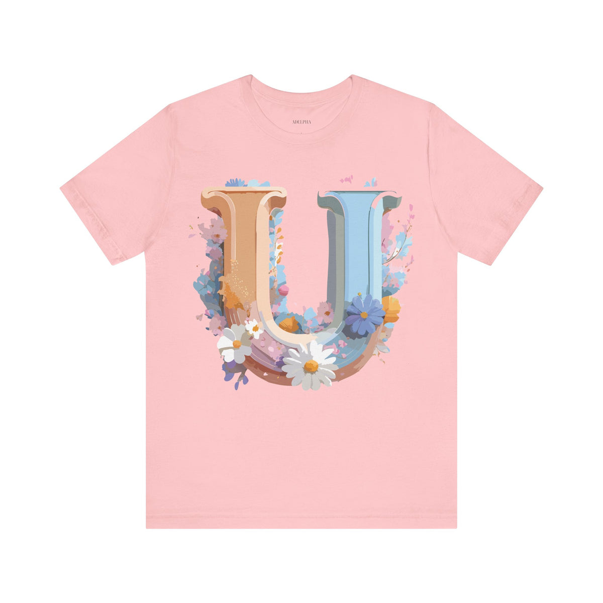 Letter U Graphic Unisex Cotton Bella+Canvas Tee with Art Letter Design