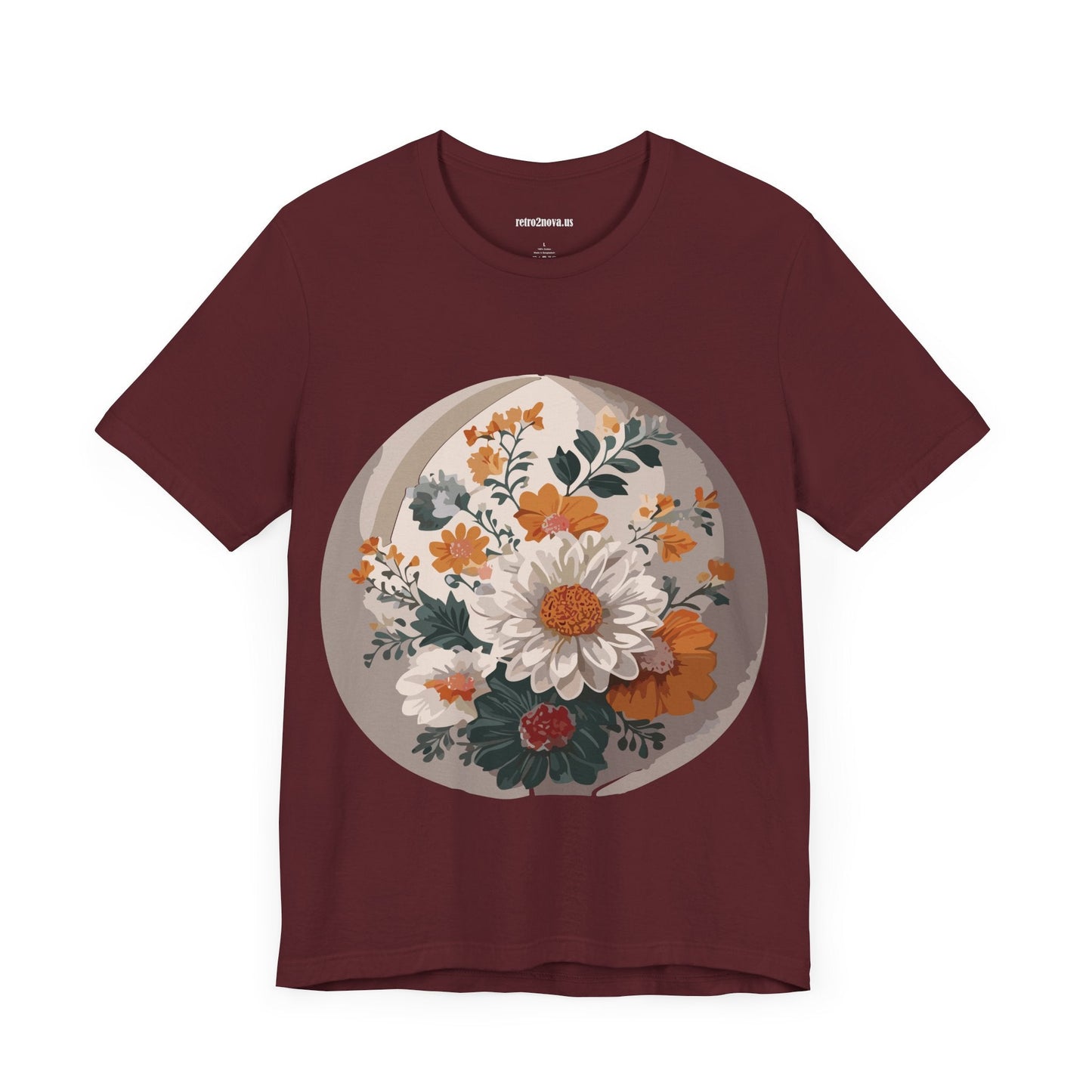 Retro2Nova Floral Shirt Unisex Jersey Short Sleeve Tee From Flowers Collection Free Shipping