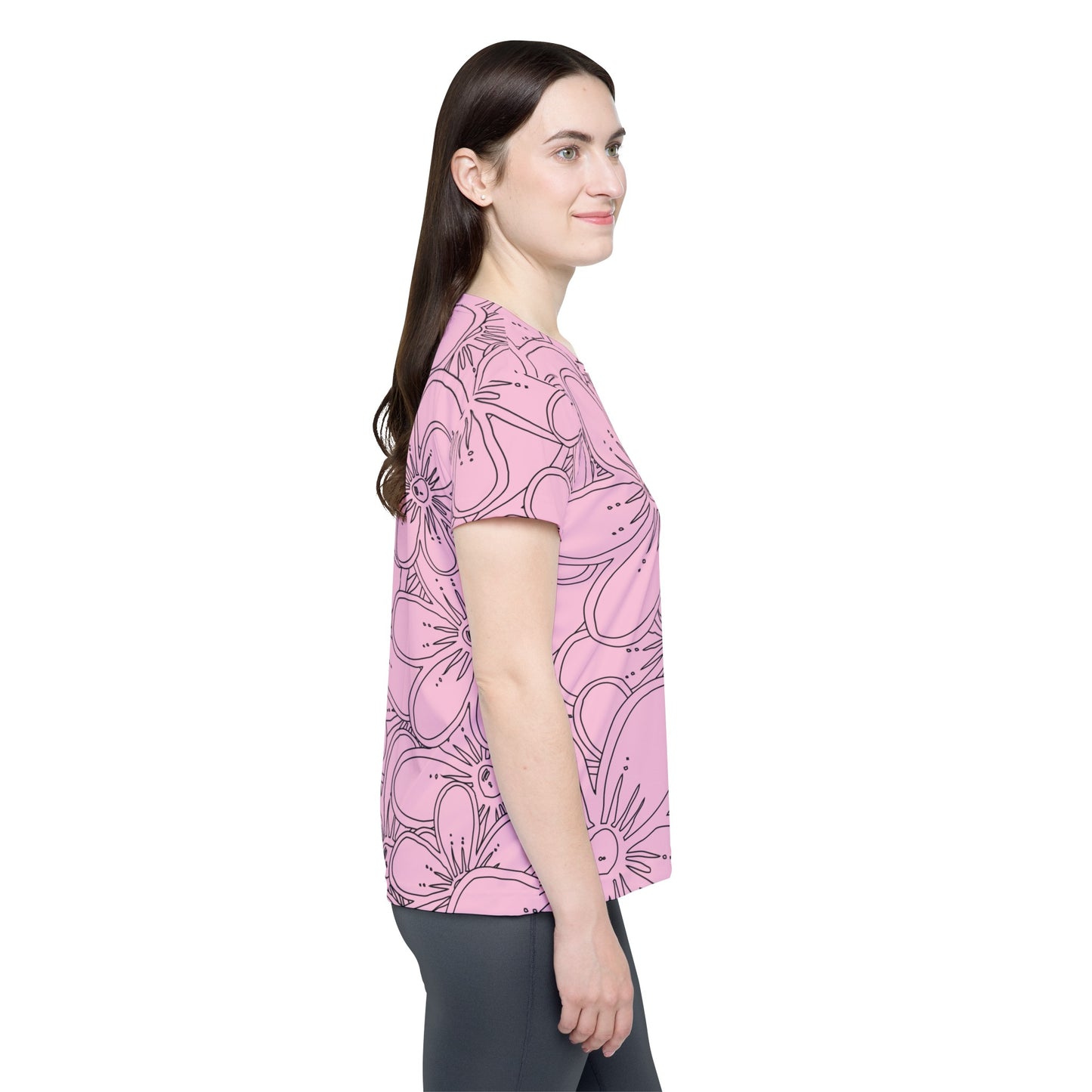 Poly Jersey Tee Shirt with floral prints