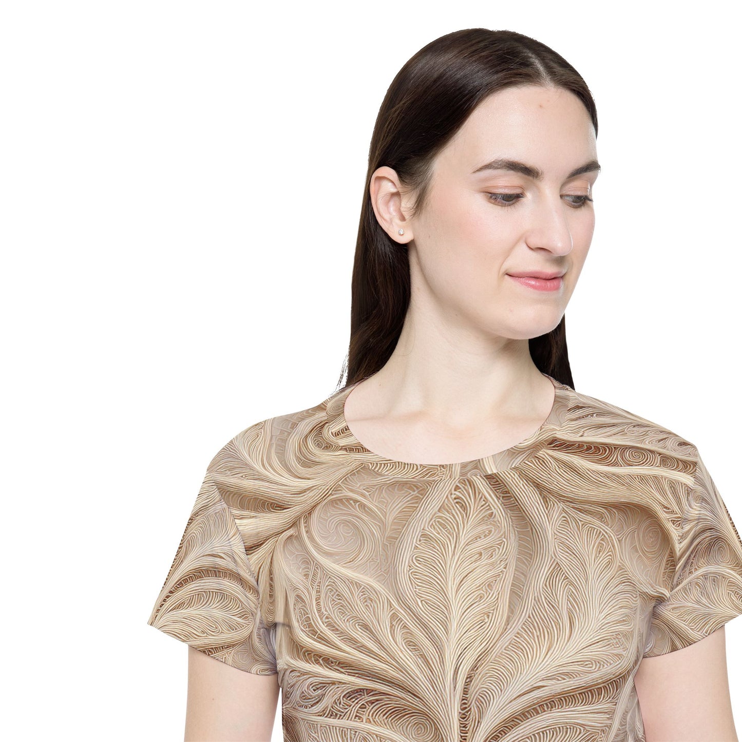 Lace Print Poly Shirt, Poly Shirt with Lace Print, Lace Shirt 71