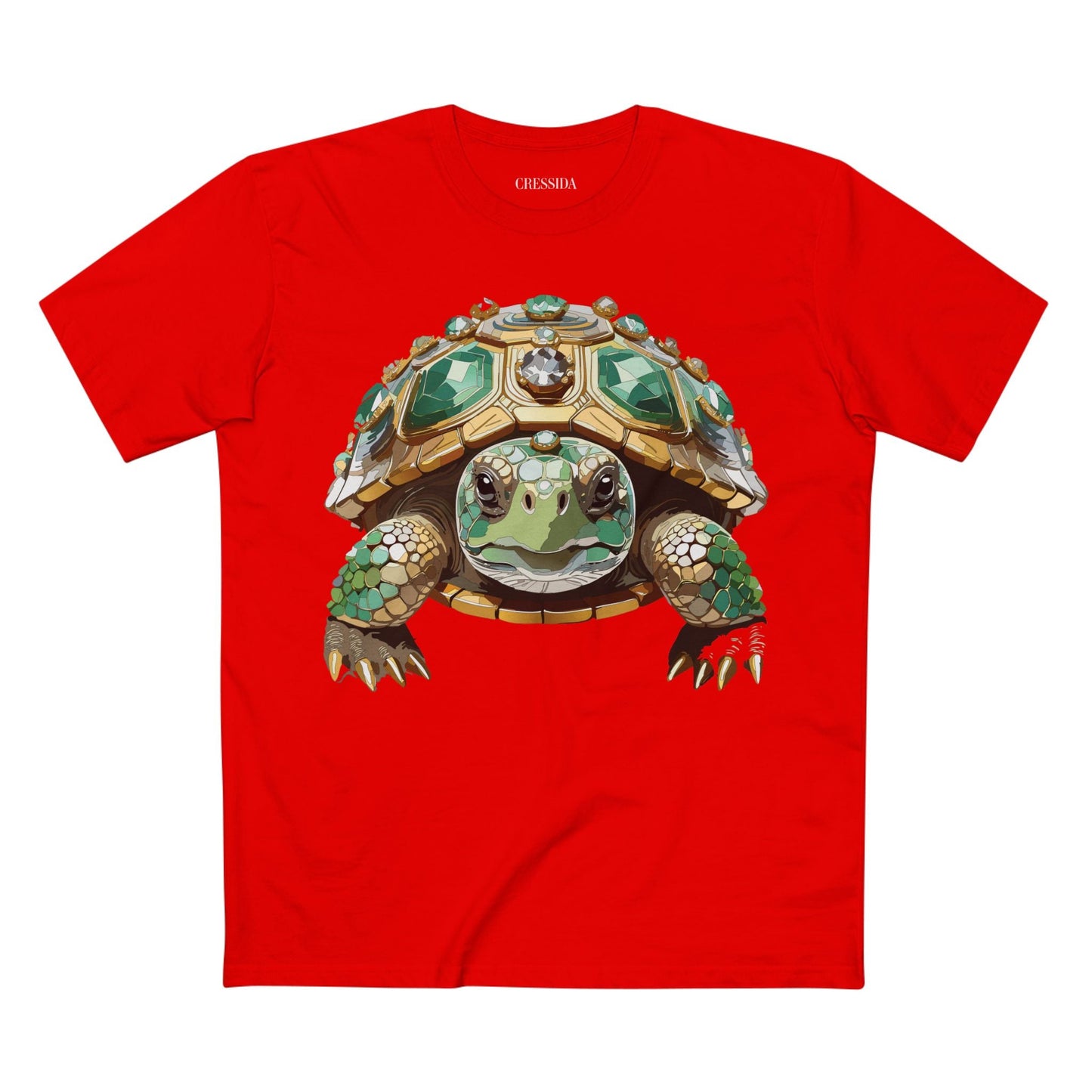 Turtle Graphic Unisex 100 Cotton Tee With Unique Animal Golden Medallion Art Design 31