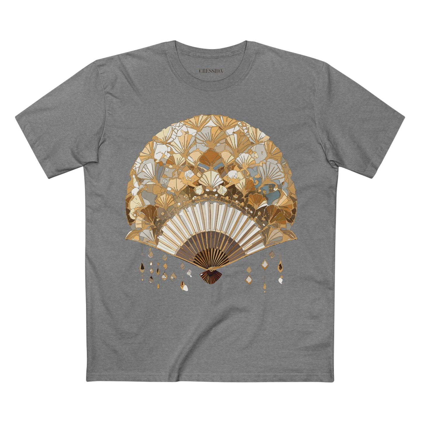Antique Fan Graphic Design T-Shirt Unisex 100 Cotton Floral Carnival Artwork Tee 10