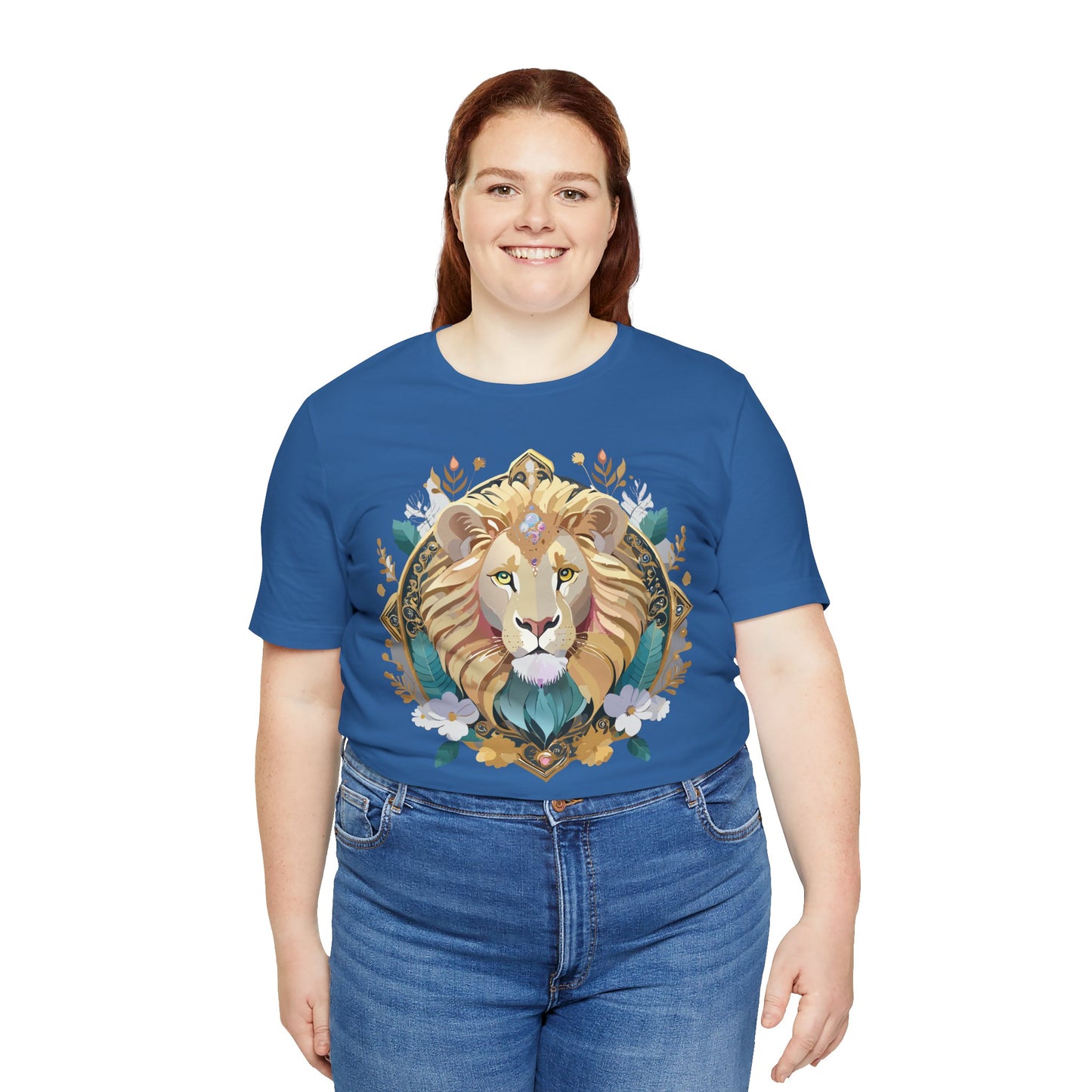 Unisex Lion Graphic Tee, Animal Shirt, Tee Shirt with Lion, Medallion T-Shirt, Animal Medallion Tees 2