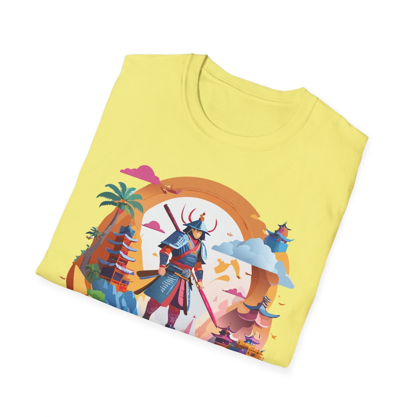 Samurai T Shirt Unisex Gildan Softstyle 64000 100 Percent Ring Spun Cotton Lightweight Tee