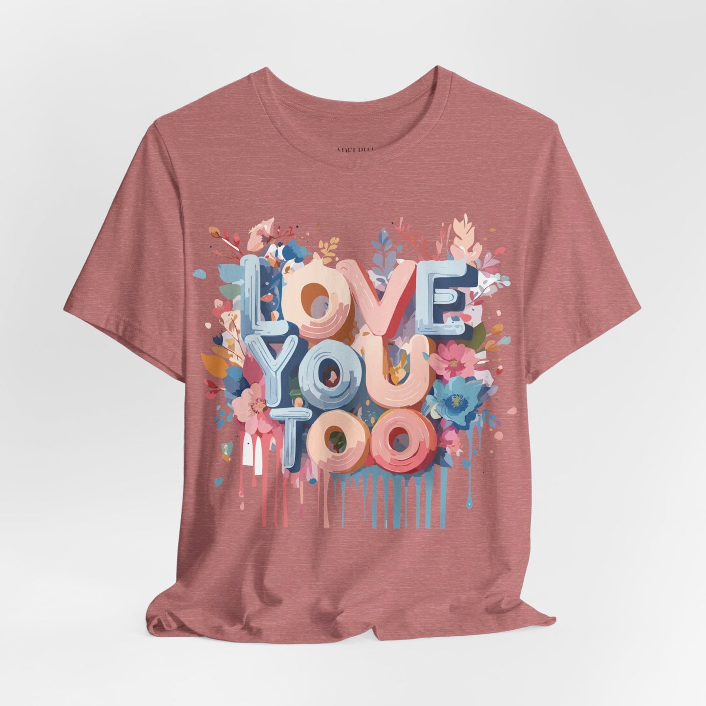 Valentine Day Graphic Unisex 100 Cotton Vintage Artwork with Love and Flower Design Tee 41