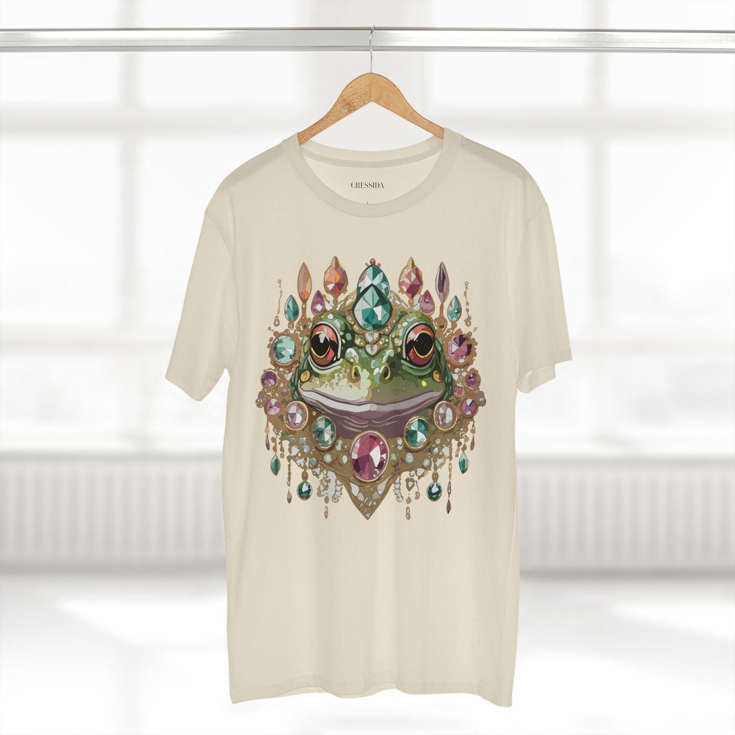 Frog Graphic Unisex 100 Cotton Tee With Unique Animal Golden Medallion Art Design 62