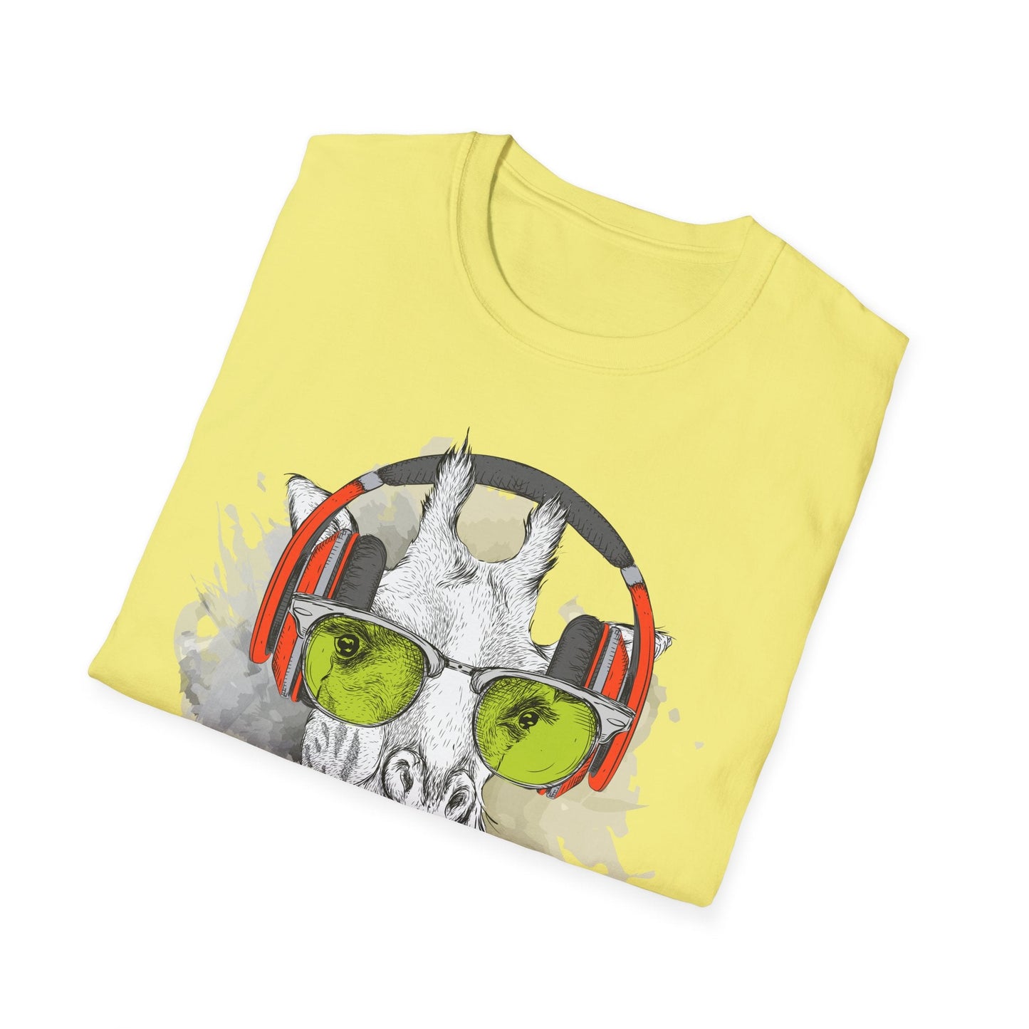 I Love Music Animals Shirt With Headphones Unisex Gildan Softstyle 100 Percent Ring Spun Cotton Tee